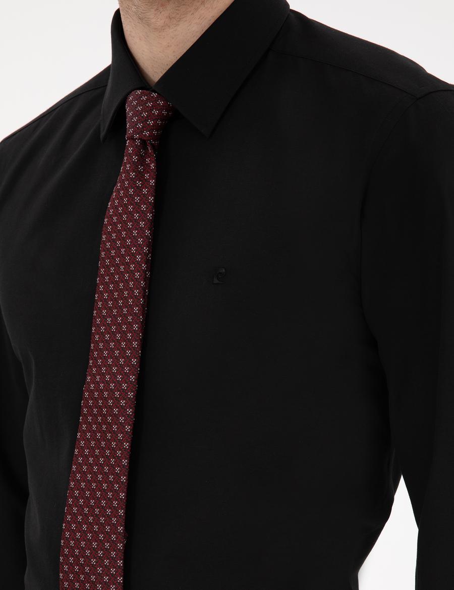 Siyah Slim Fit Uzun Kollu Basic Gömlek