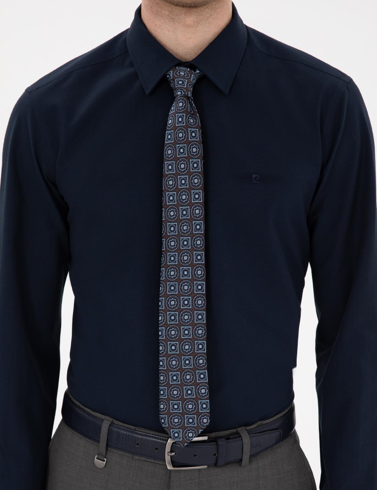 Lacivert Slim Fit Uzun Kollu Basic Gömlek - 50307297025