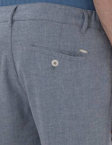 Mavi Slim Fit Keten Karışımlı Kanvas Pantolon