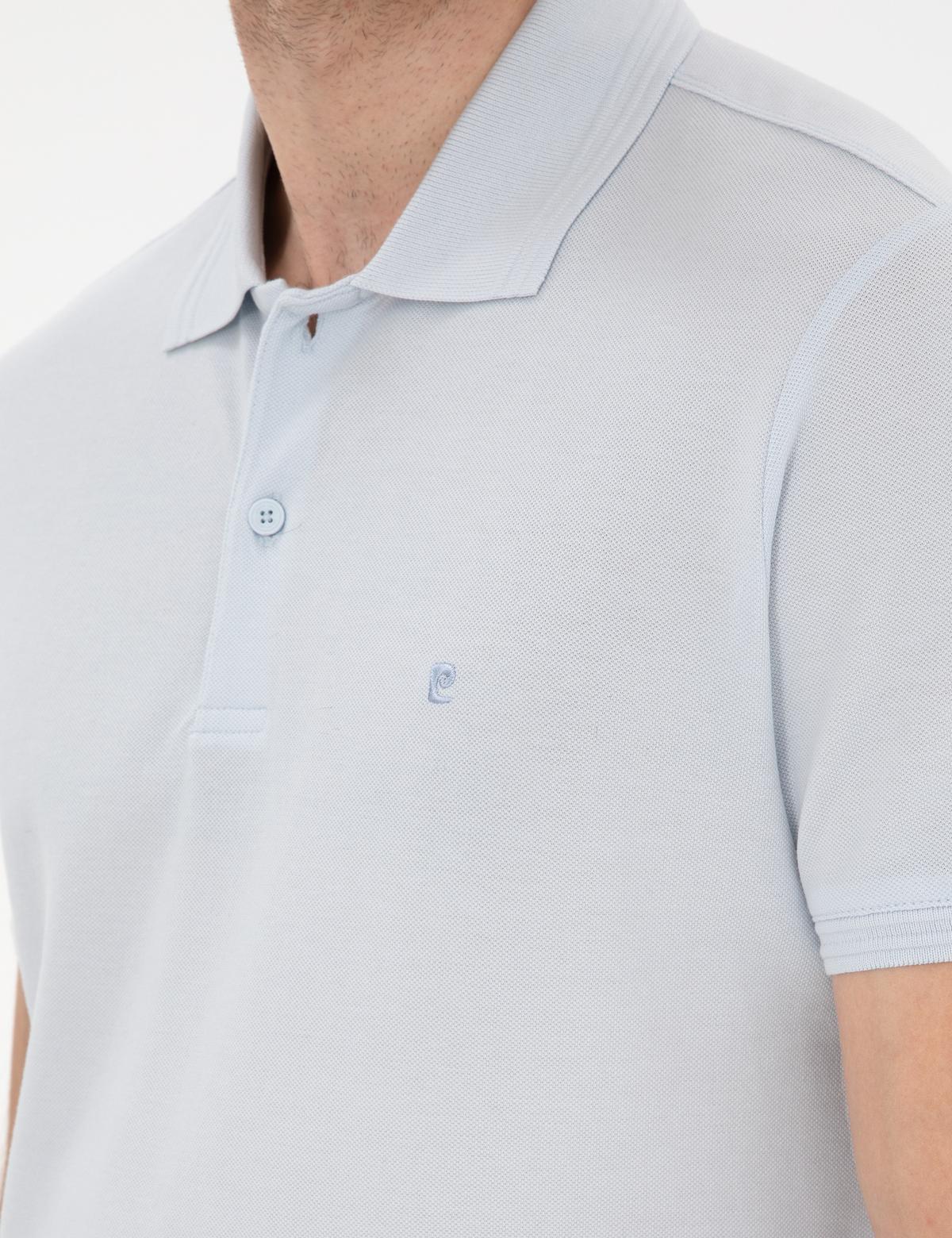 Açık Mavi Slim Fit %100 Pamuk Polo Yaka Basic Tişört - 50306448070