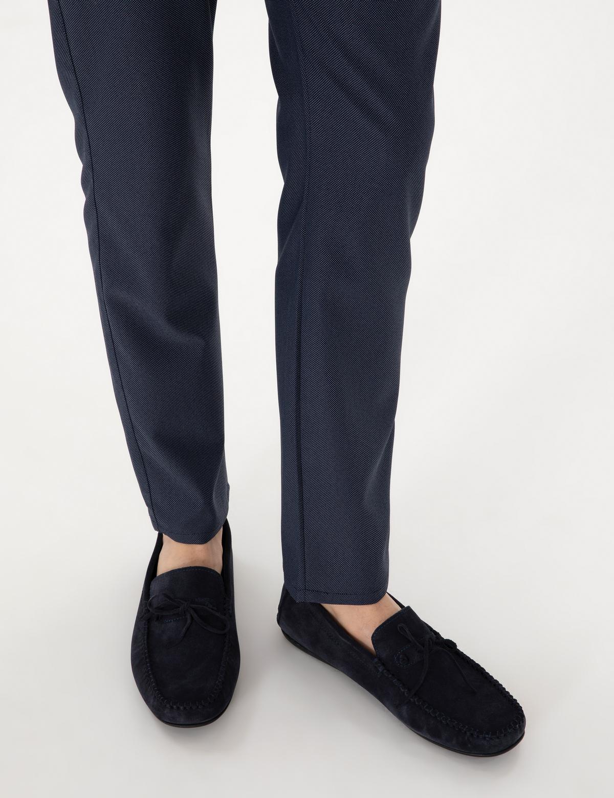 Lacivert Kauçuk Taban %100 Deri Loafer Ayakkabı - 50310192013