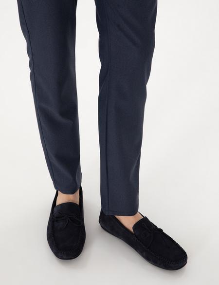 Lacivert Kauçuk Taban %100 Deri Loafer Ayakkabı - 50310192013