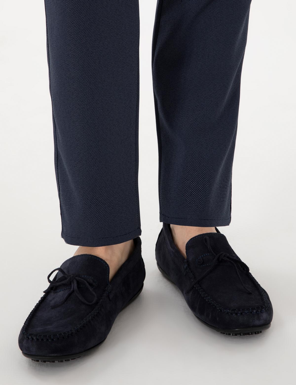 Lacivert Kauçuk Taban %100 Deri Loafer Ayakkabı - 50310192013