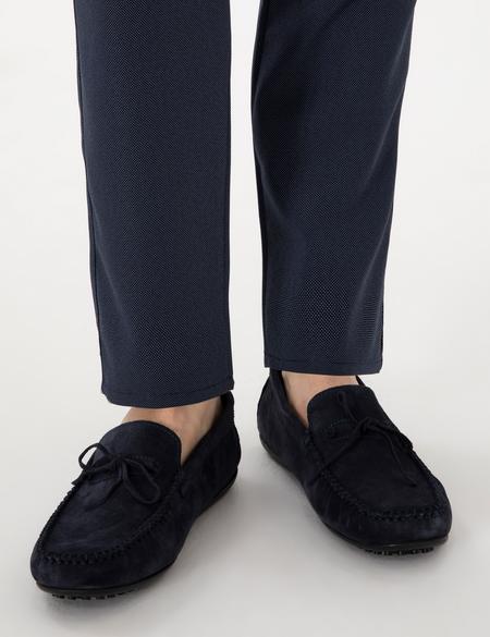 Lacivert Kauçuk Taban %100 Deri Loafer Ayakkabı - 50310192013