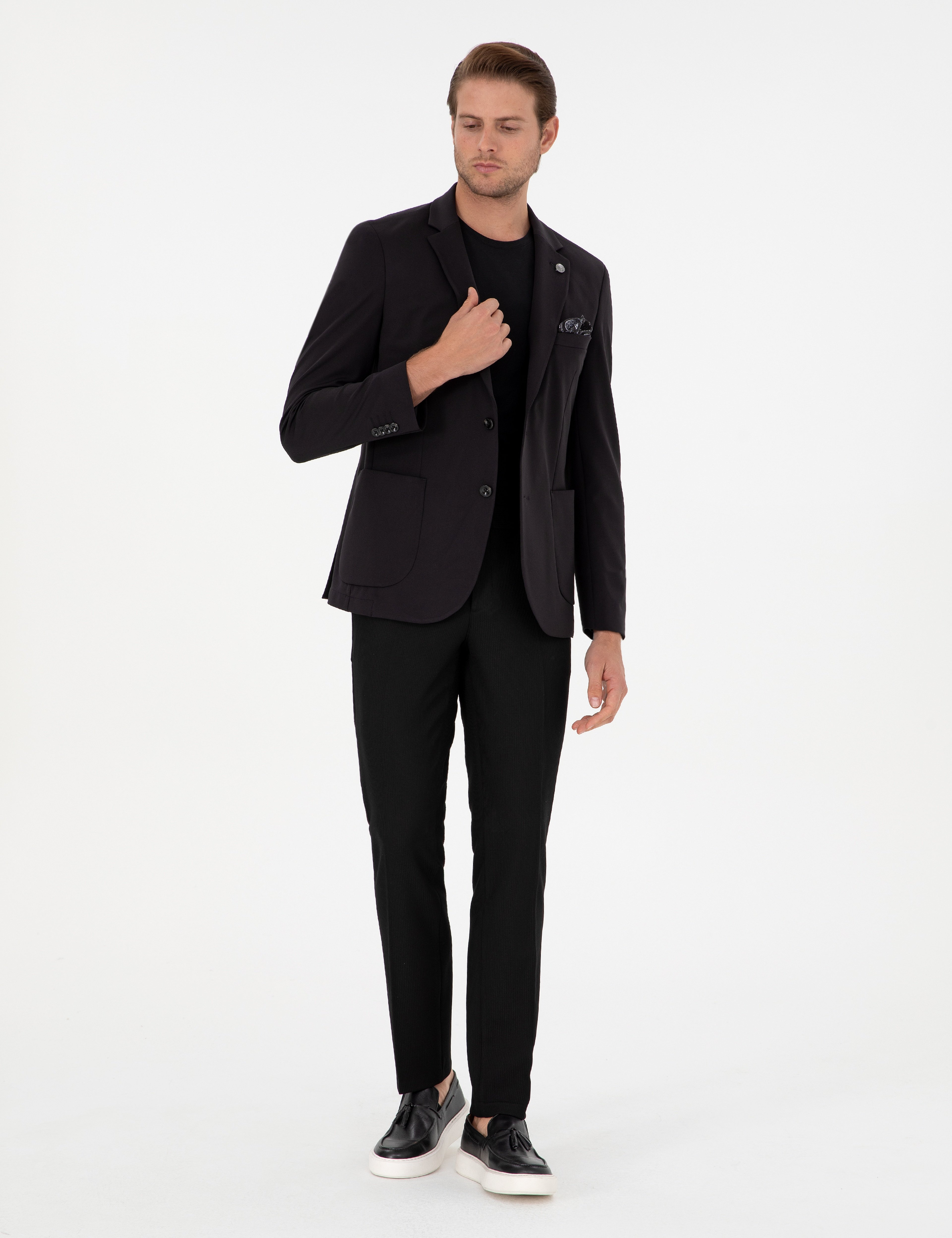 Siyah Extra Slim Fit Spor Ceket