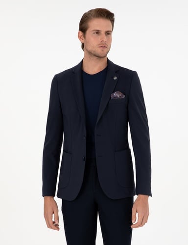 Lacivert Extra Slim Fit Spor Ceket
