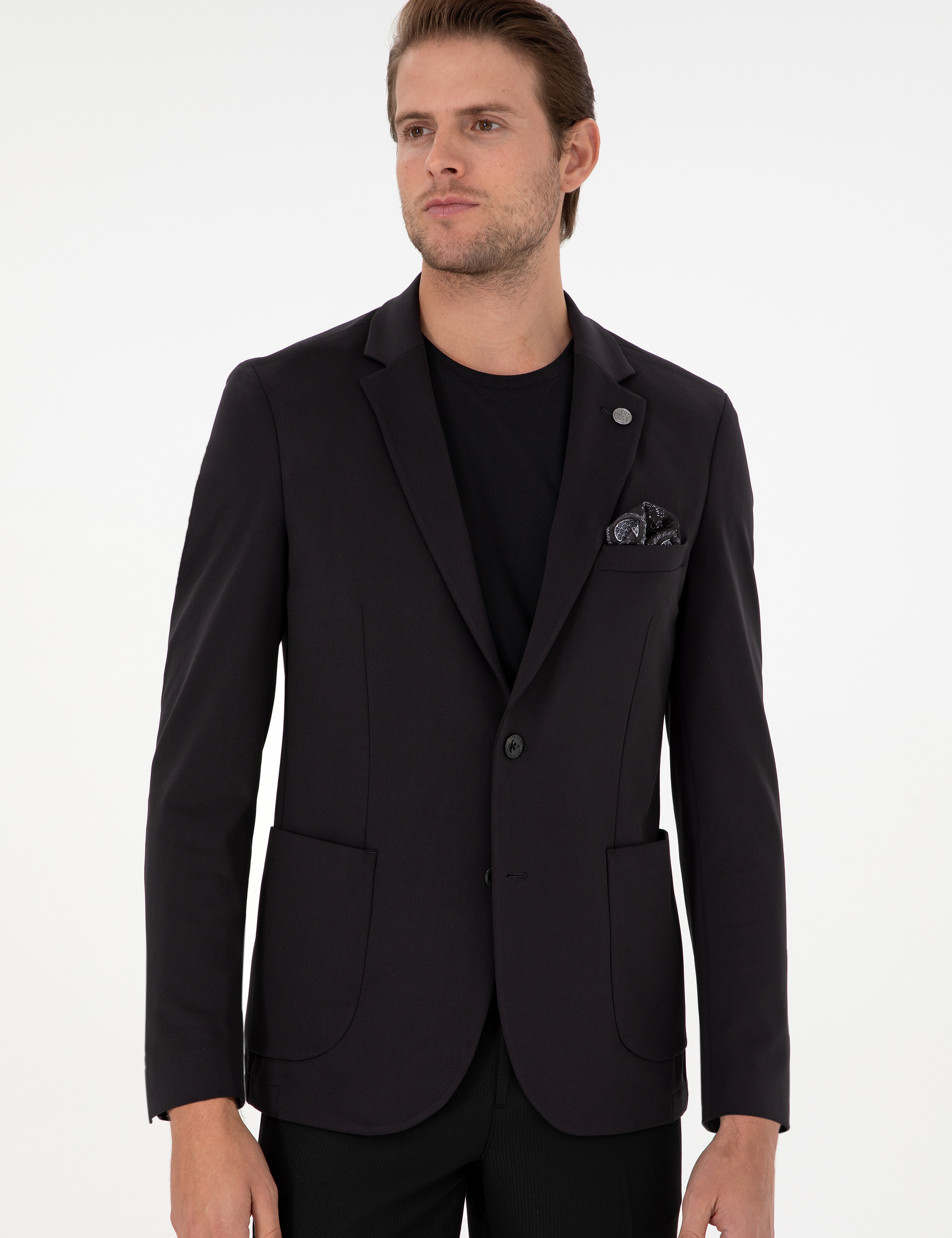 Siyah Extra Slim Fit Spor Ceket - Image 3