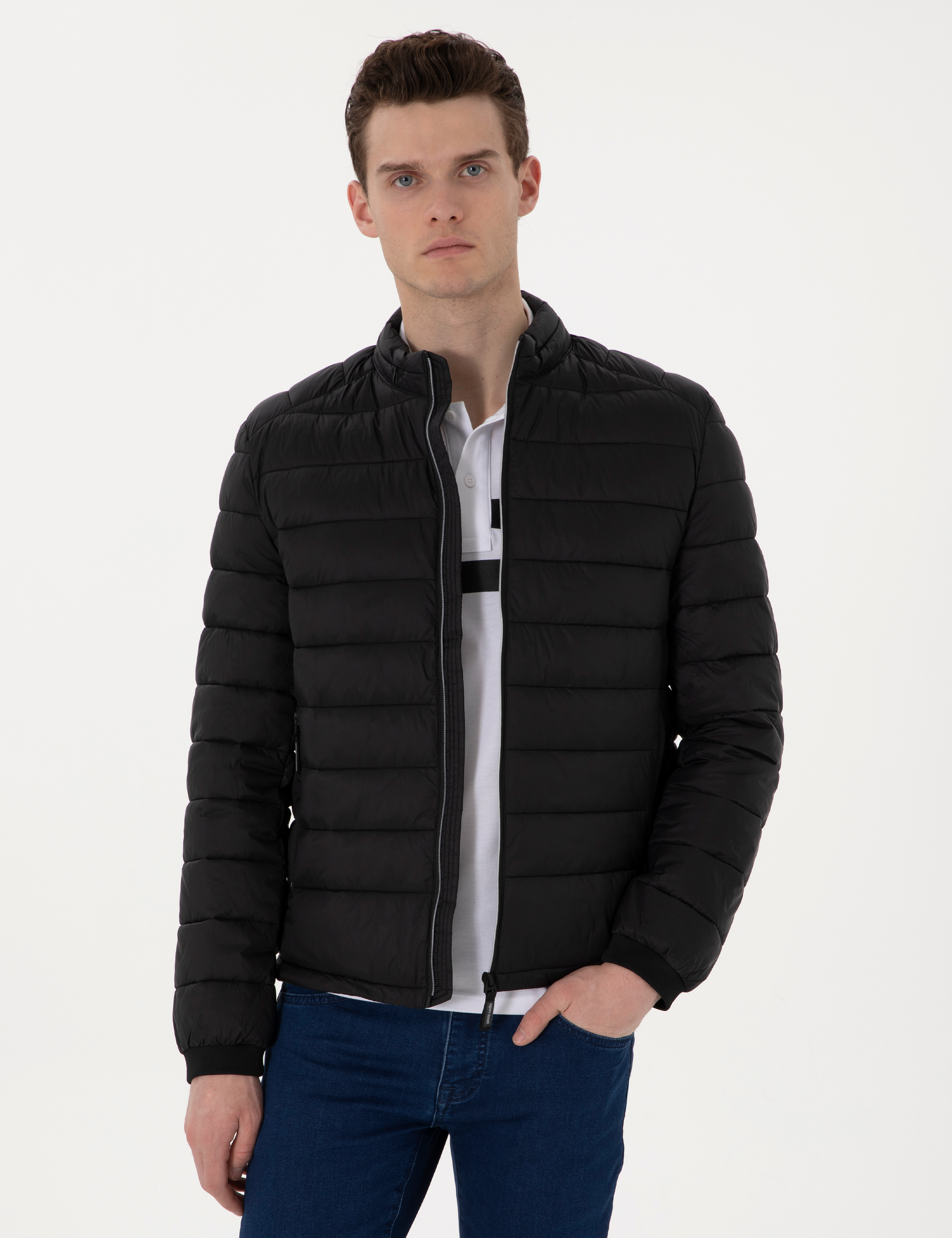 Siyah Cropped Slim Mont