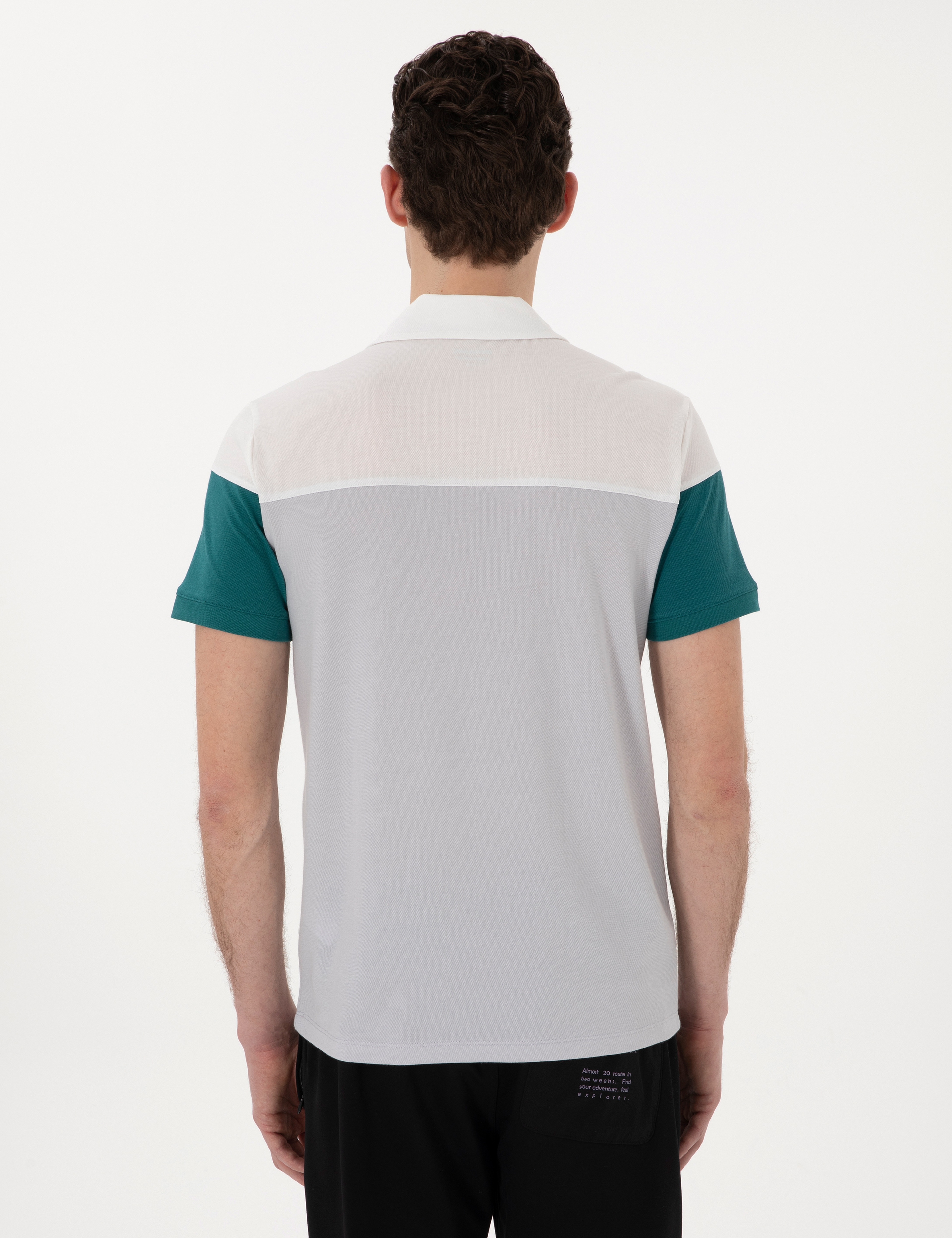 Açık Gri Slim Fit Tişört - Image 5