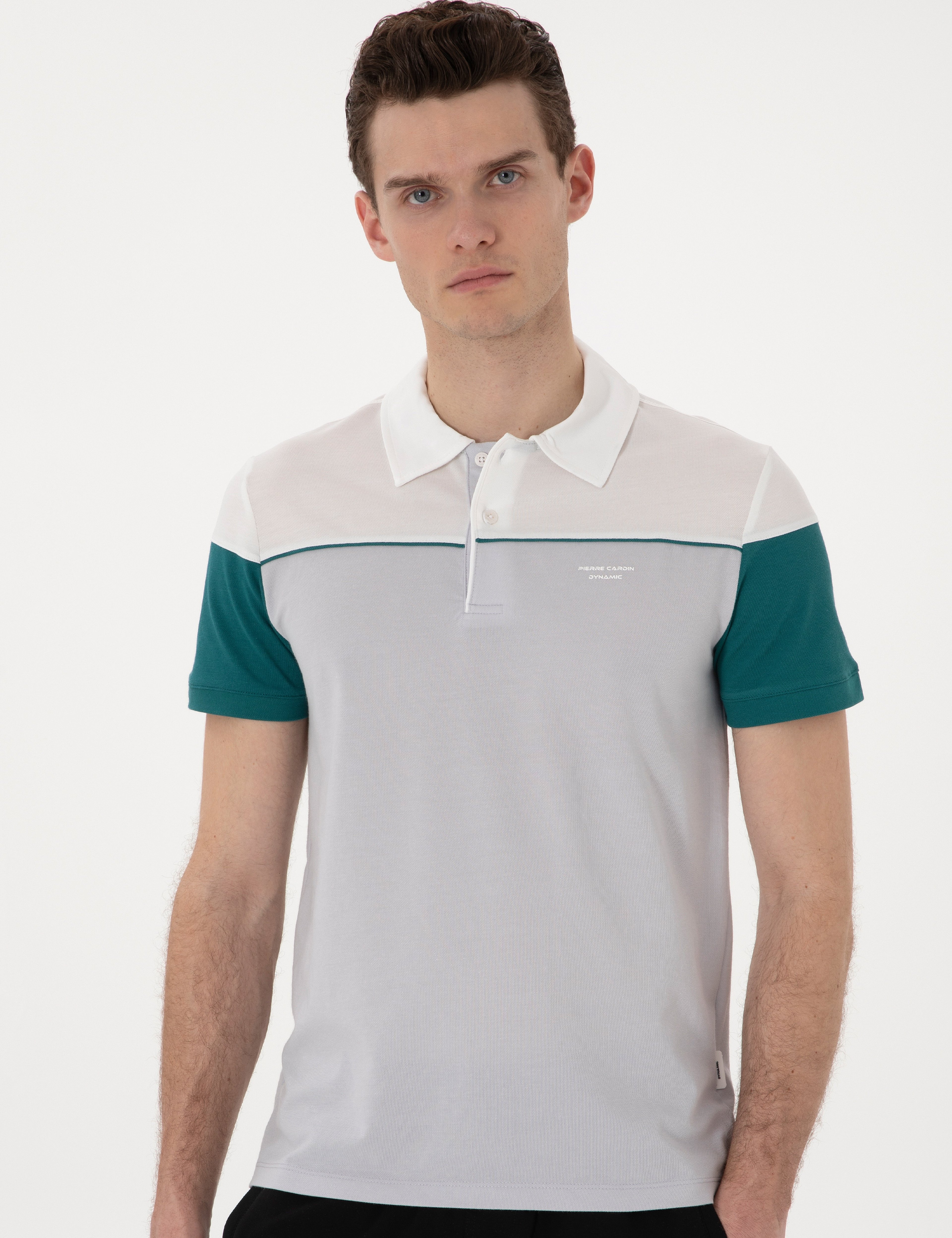 Açık Gri Slim Fit Tişört - Image 3