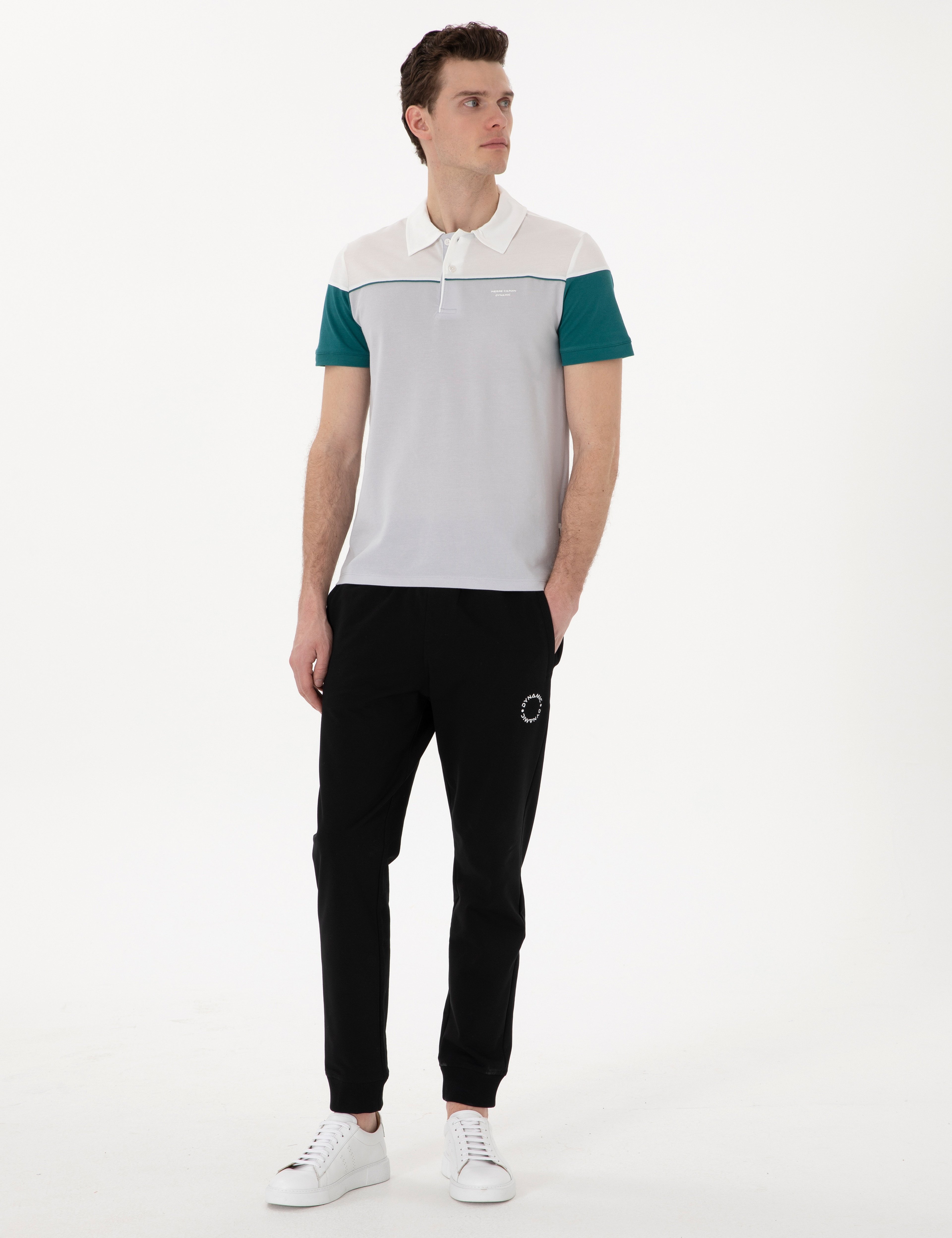 Açık Gri Slim Fit Tişört - Image 4