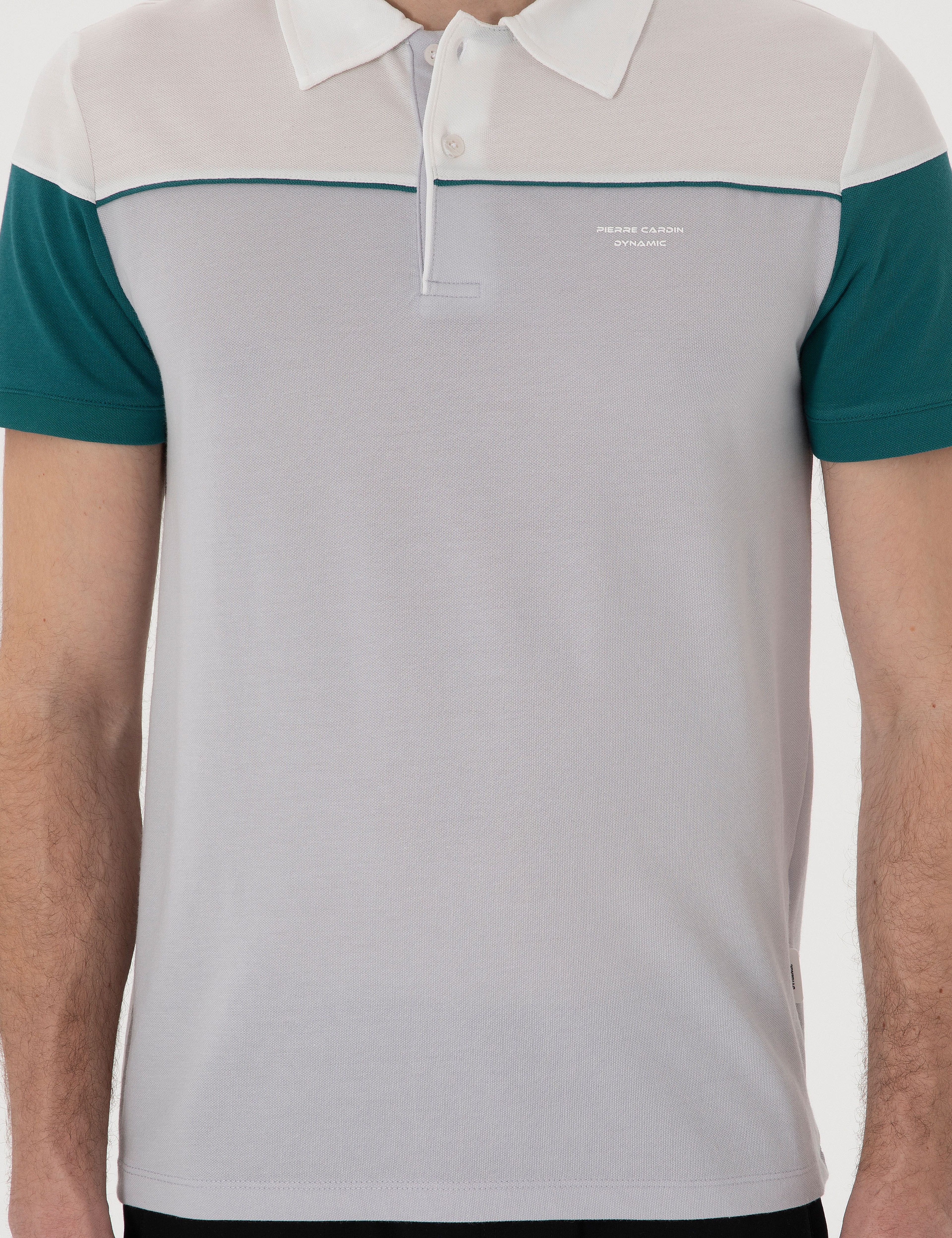 Açık Gri Slim Fit Tişört - Image 6