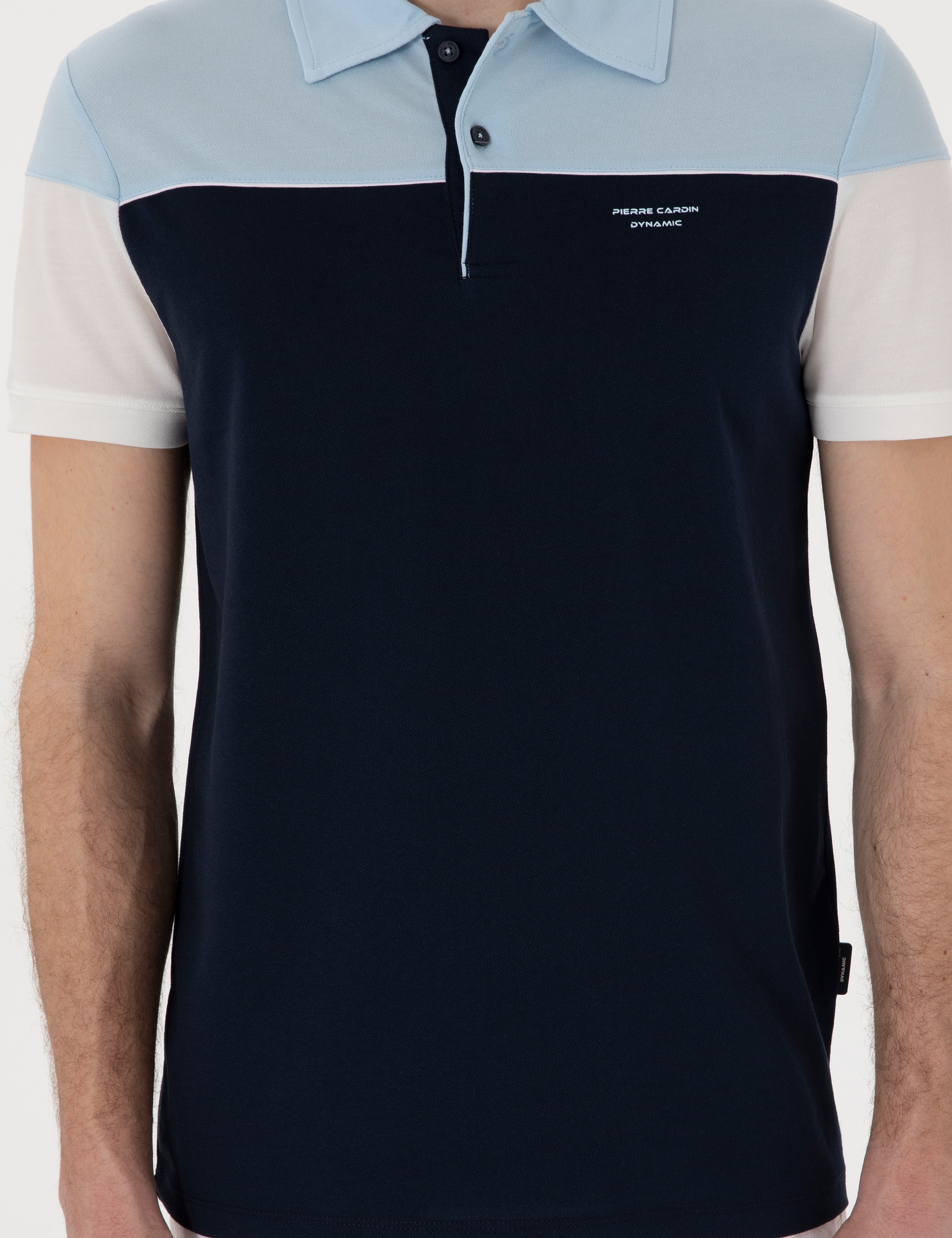Lacivert Slim Fit Düğmeli Polo Yaka Tişört - Image 6
