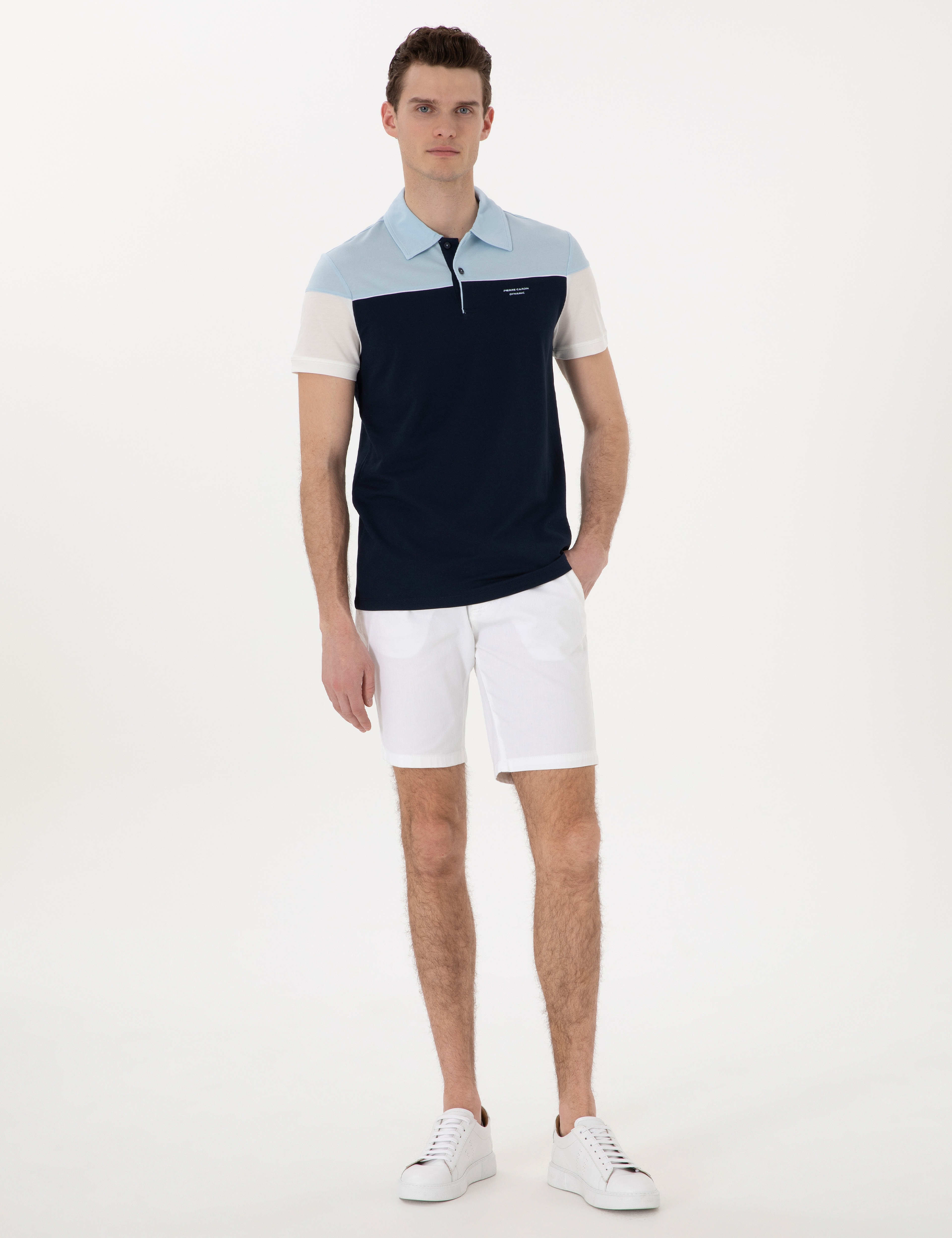 Lacivert Slim Fit Düğmeli Polo Yaka Tişört - Image 4