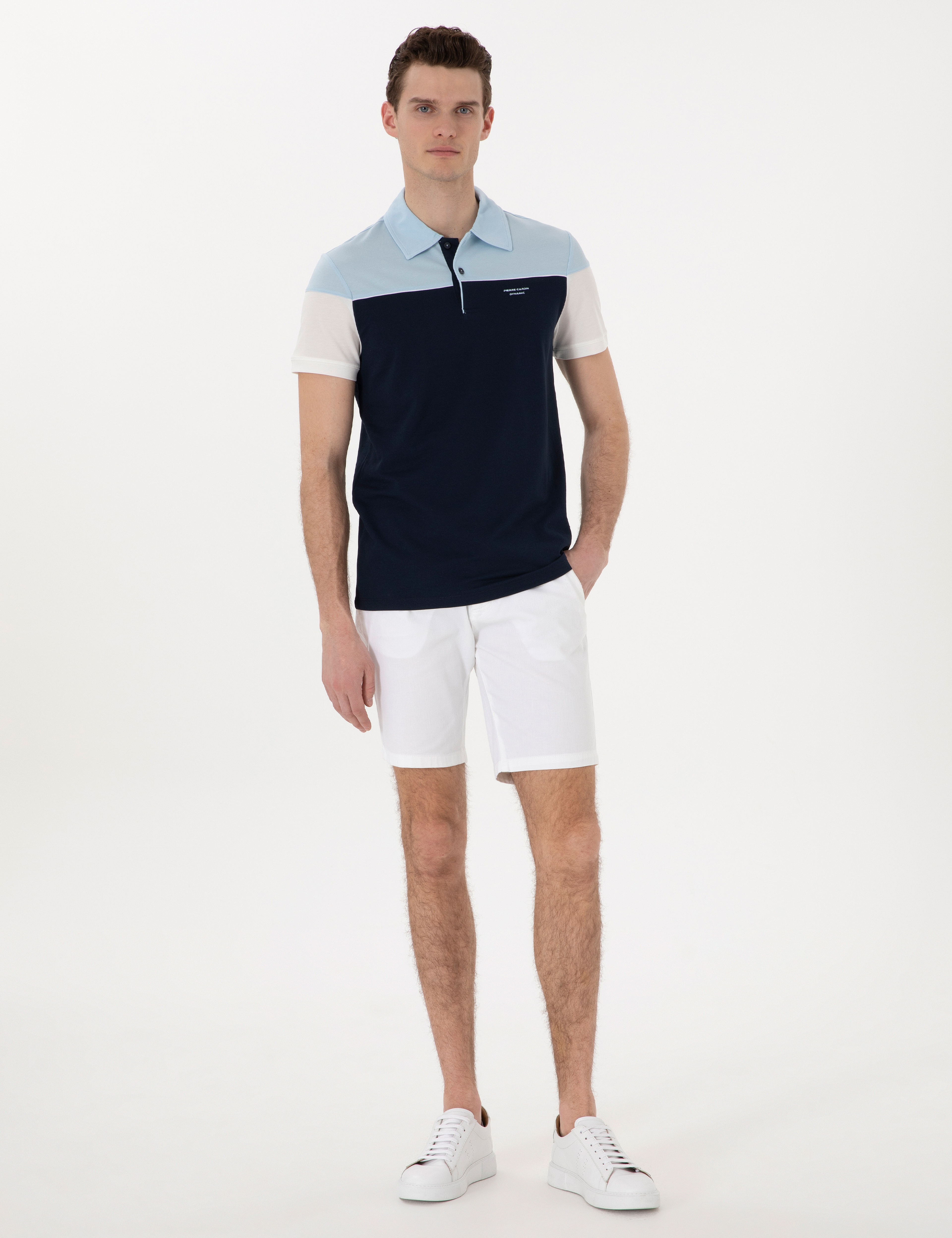 Lacivert Slim Fit Düğmeli Polo Yaka Tişört