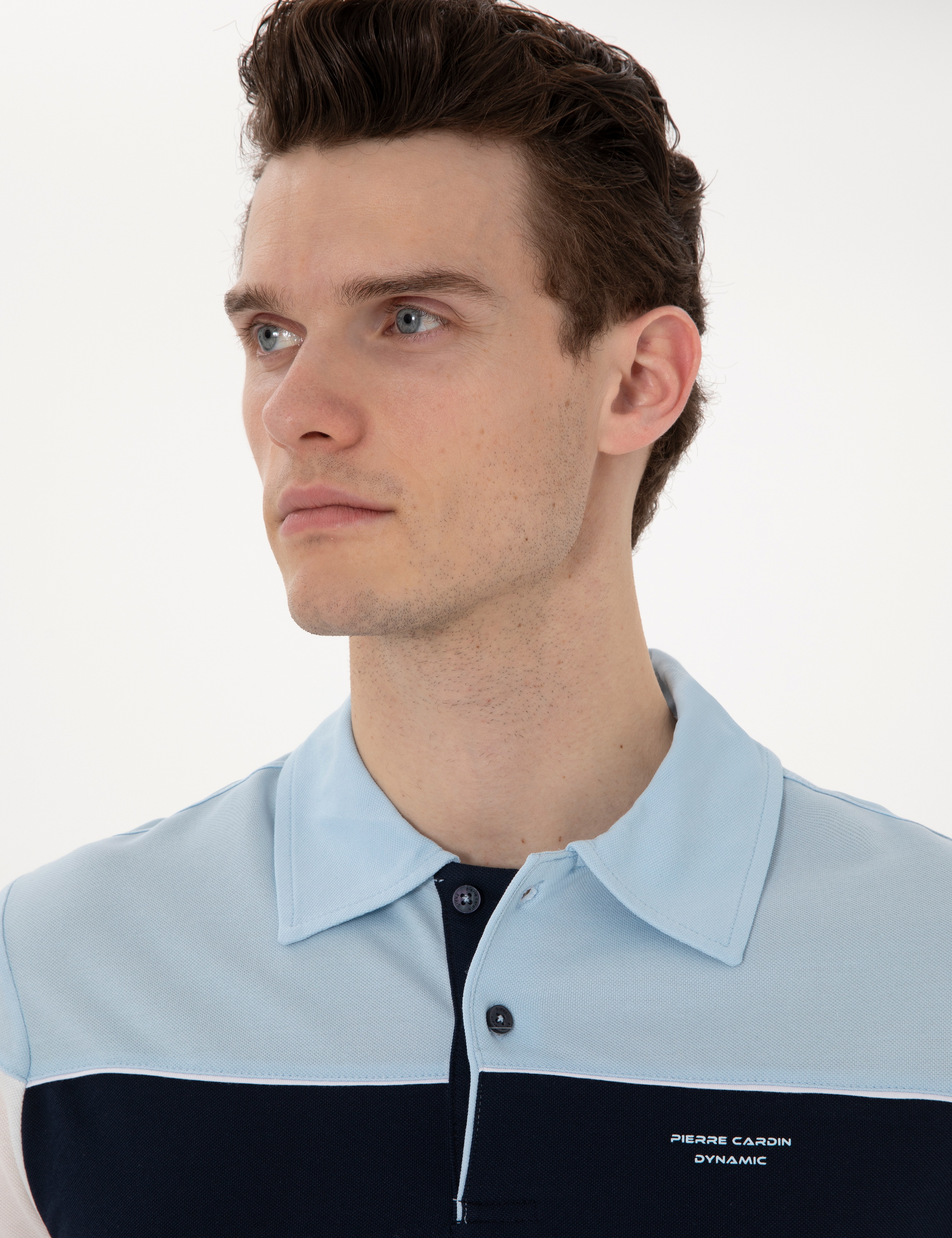 Lacivert Slim Fit Düğmeli Polo Yaka Tişört - Image 2