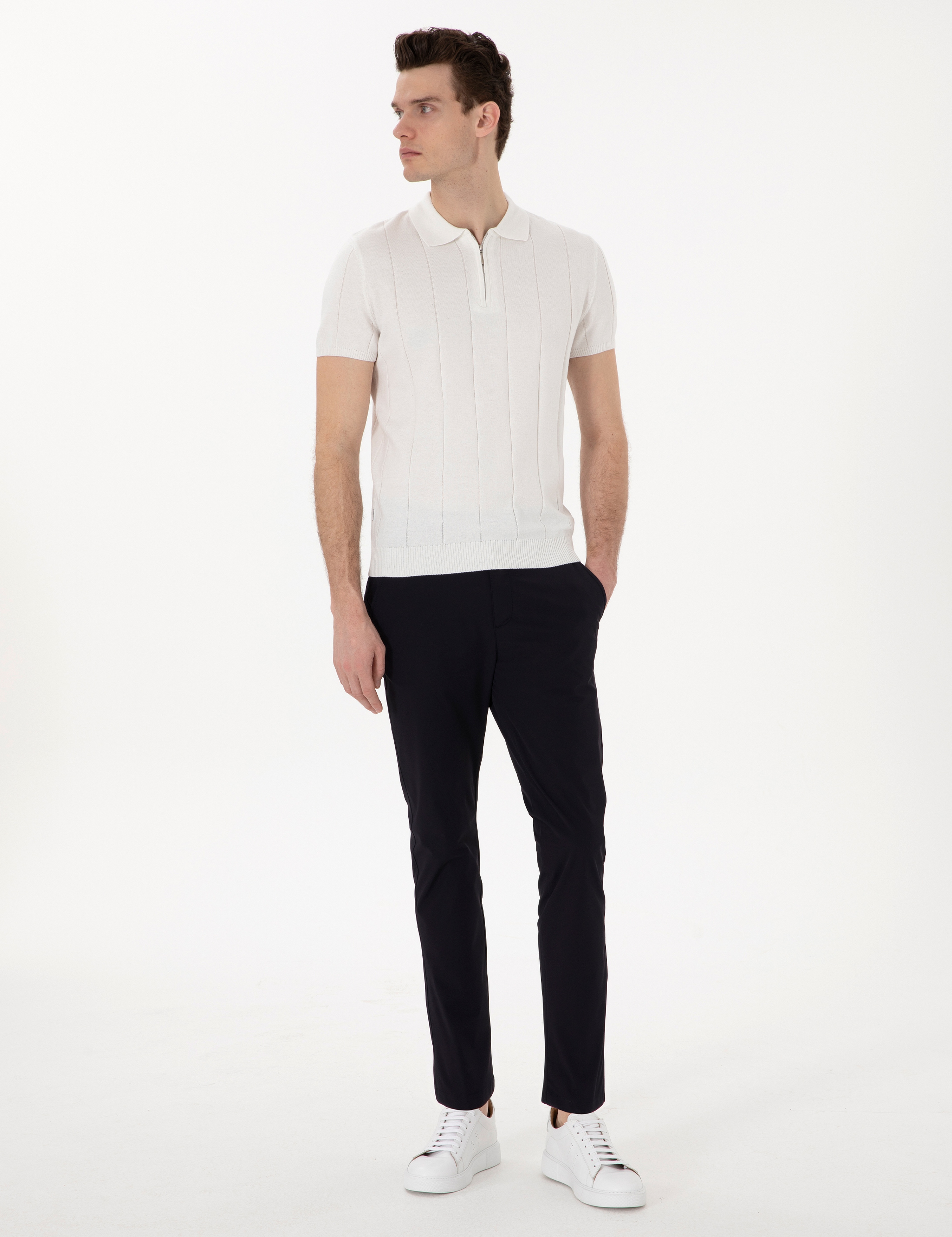 Lacivert Slim Fit Jogger Kanvas Pantolon - Image 3