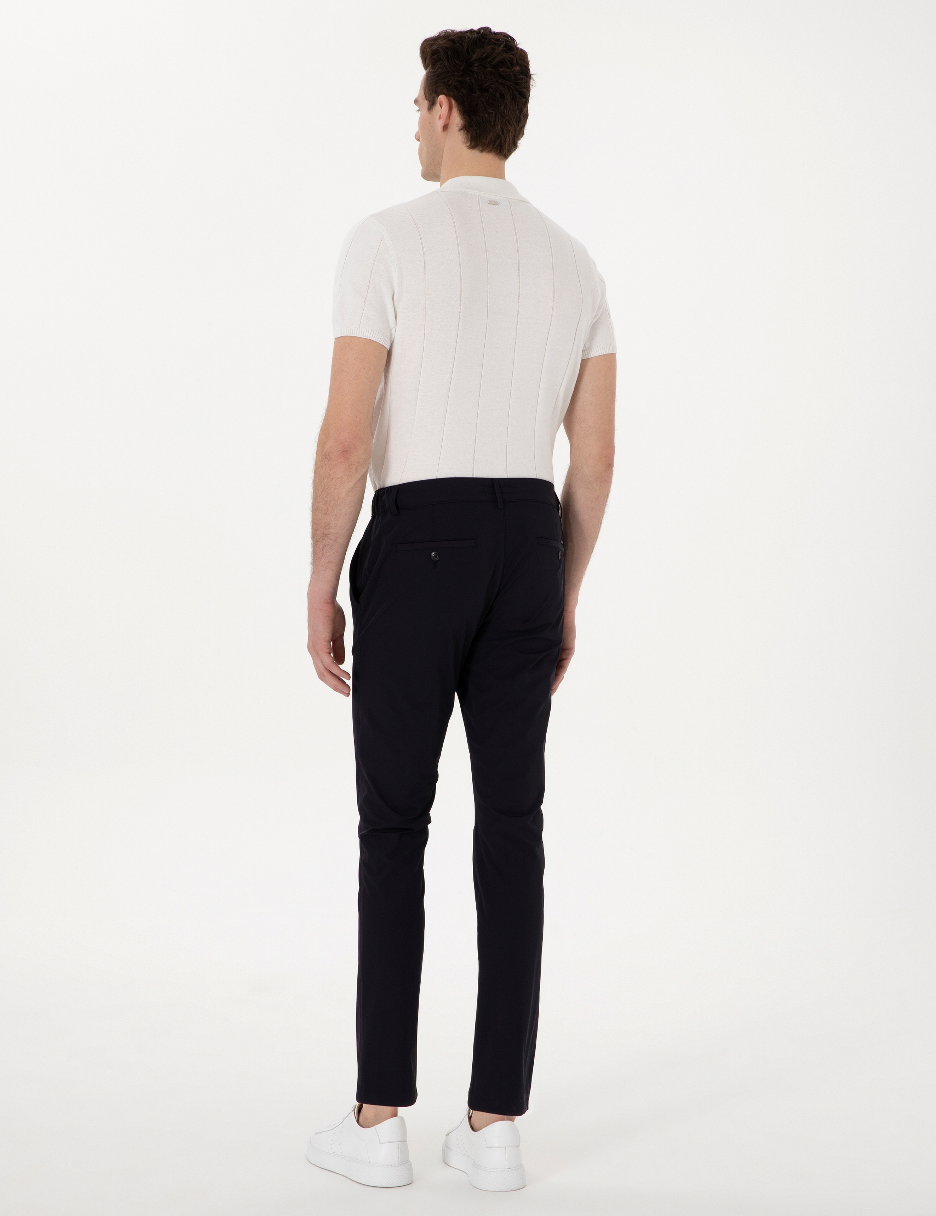 Lacivert Slim Fit Jogger Kanvas Pantolon - Image 4