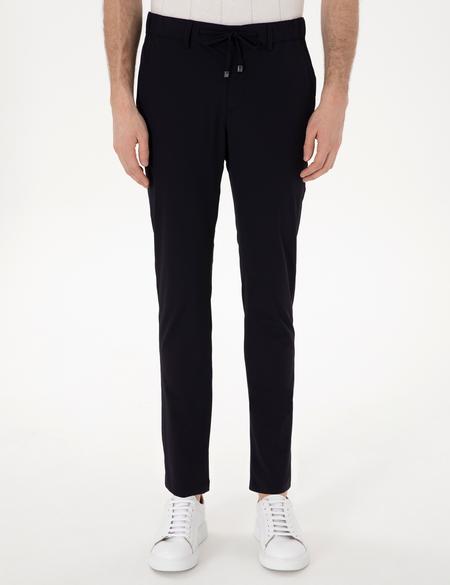 Lacivert Slim Fit Jogger Kanvas Pantolon - 50305880106