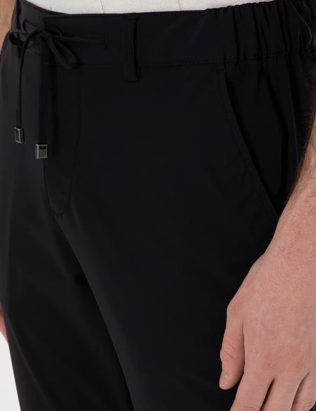 Siyah Slim Fit Jogger Kanvas Pantolon - 50305880178