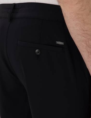 Siyah Slim Fit Jogger Kanvas Pantolon