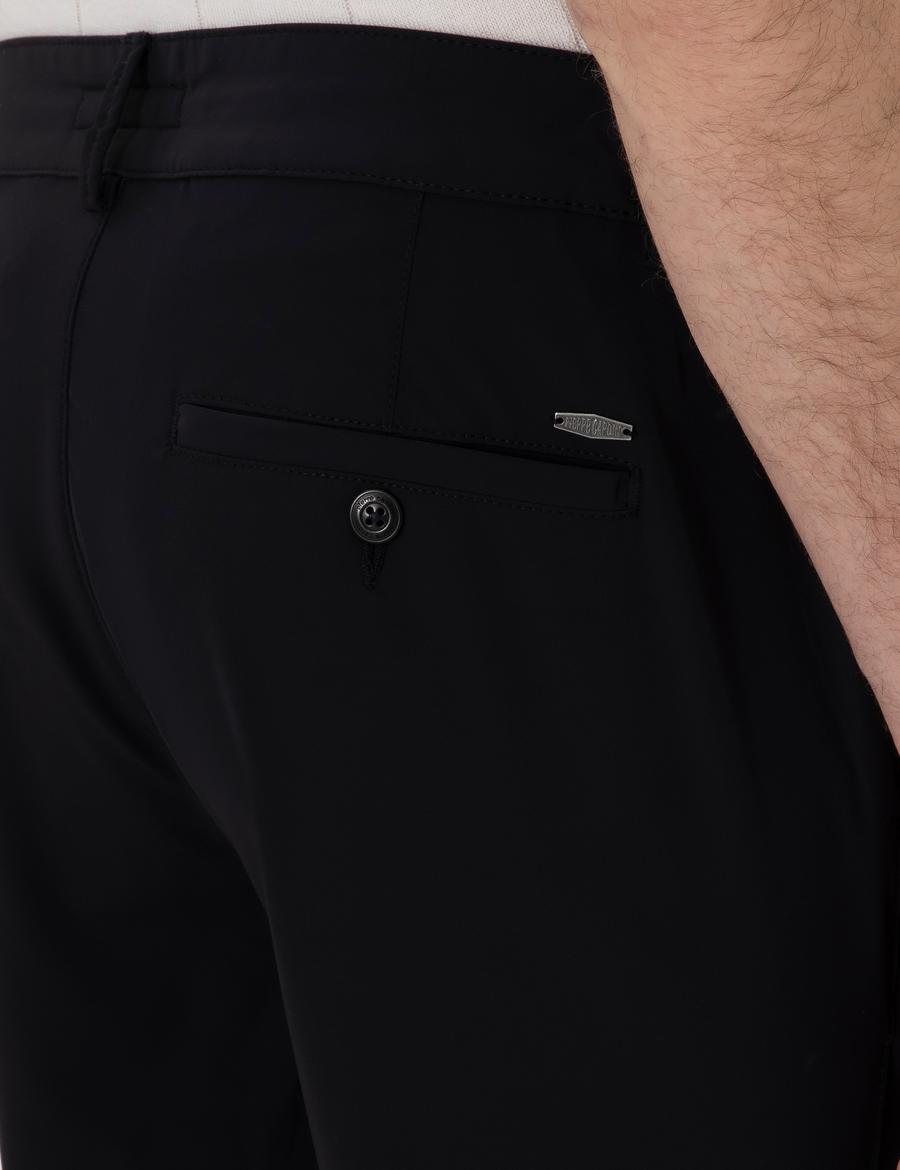 Siyah Slim Fit Jogger Kanvas Pantolon