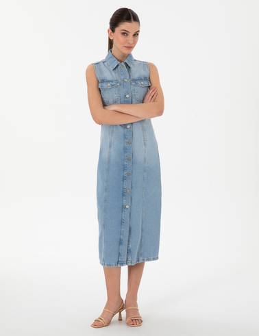 Açık Mavi Slim Fit Jean Elbise