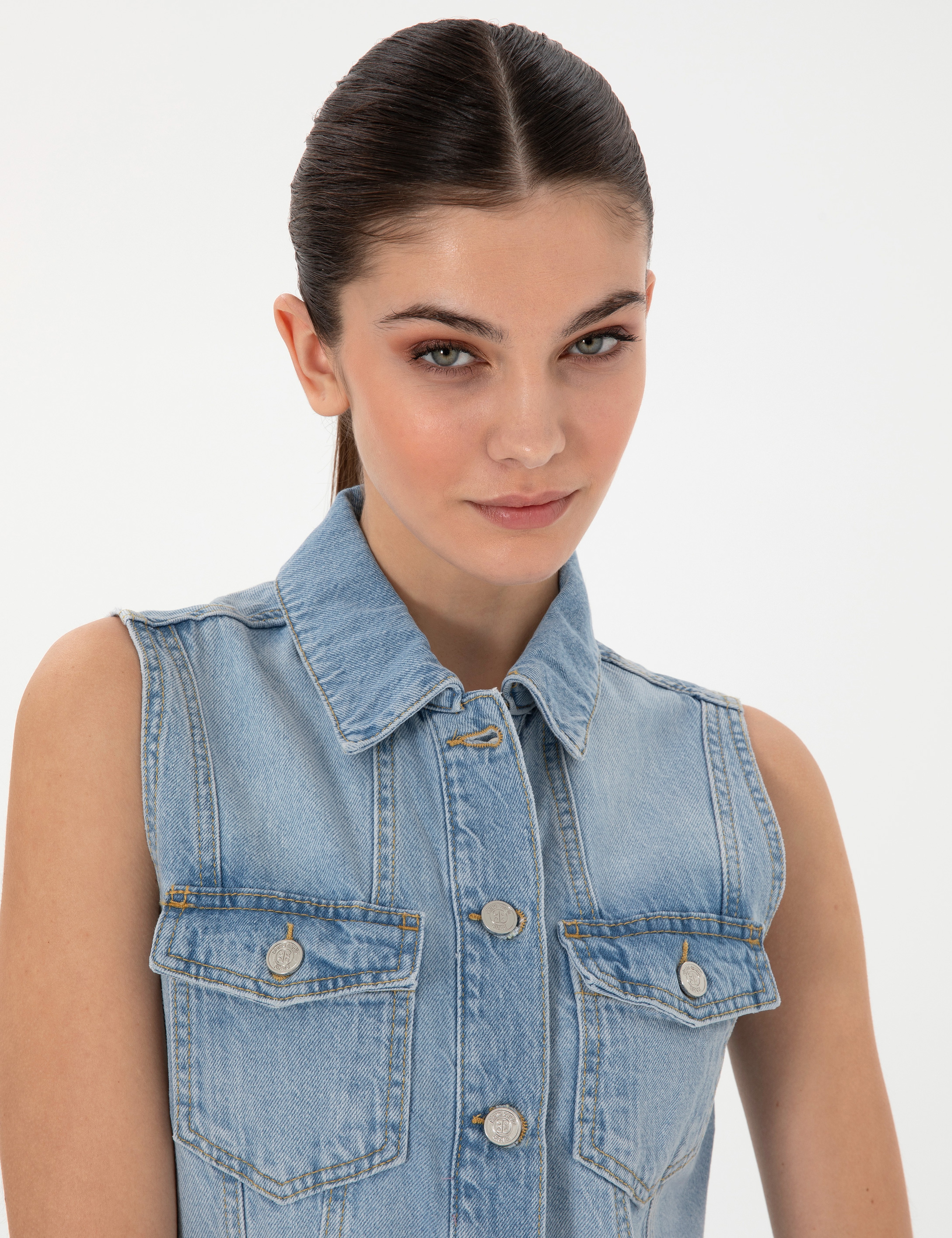 Açık Mavi Slim Fit Jean Elbise - Image 2