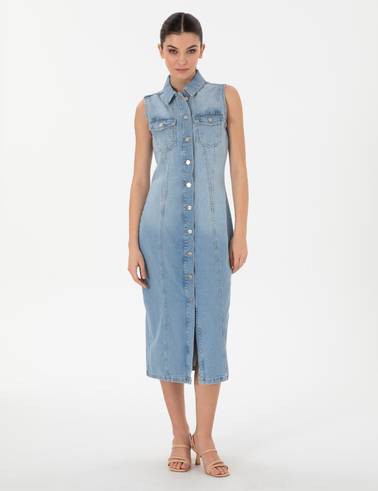 Açık Mavi Slim Fit Jean Elbise