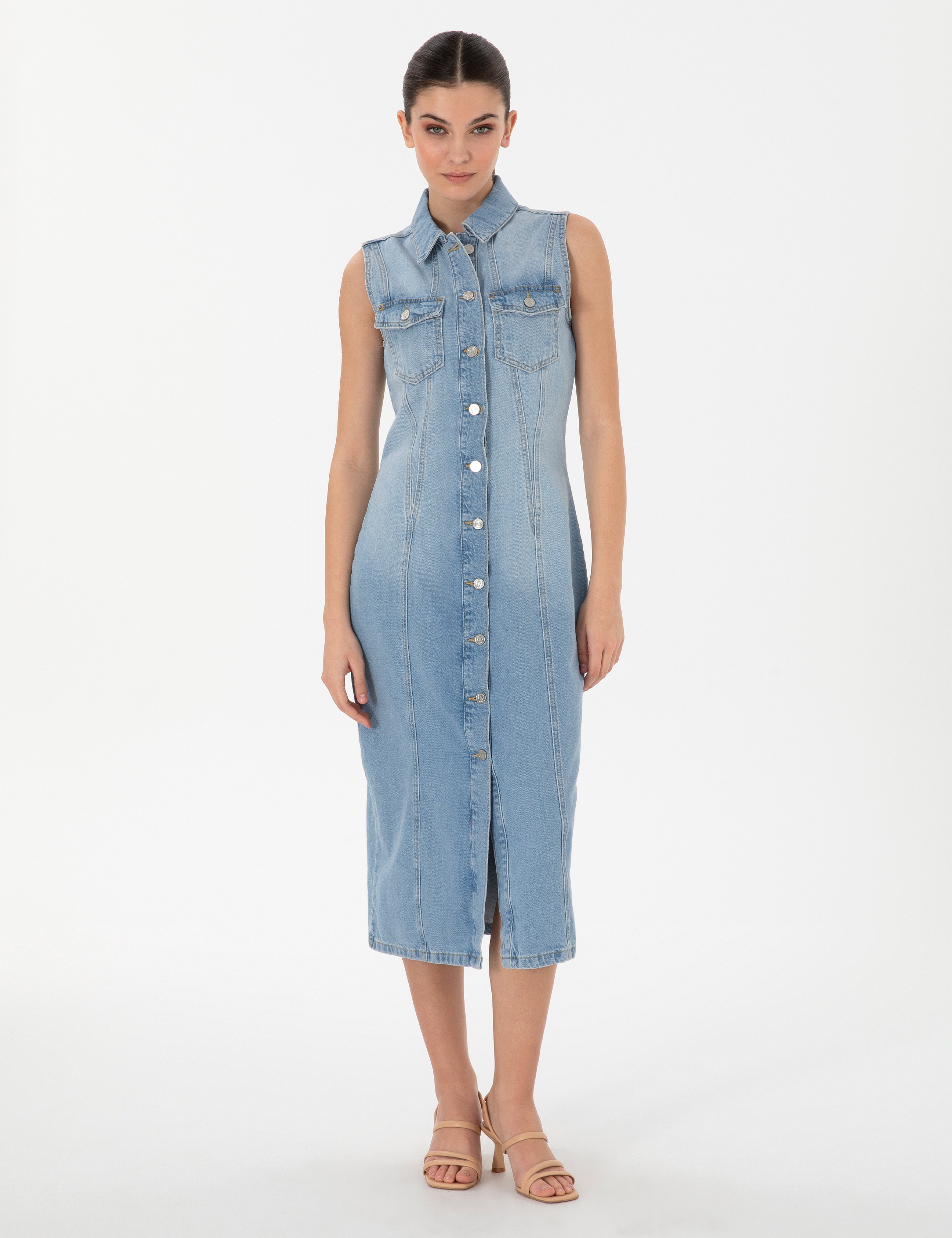 Açık Mavi Slim Fit Jean Elbise