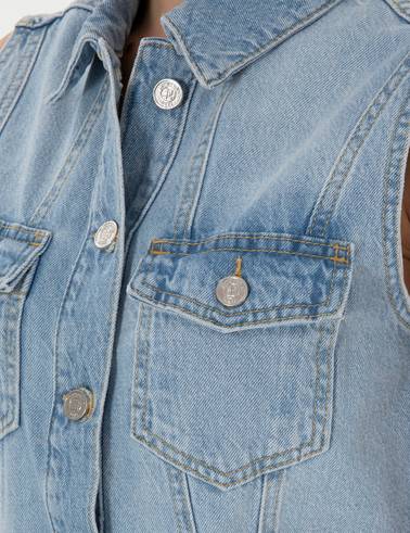 Açık Mavi Slim Fit Jean Elbise