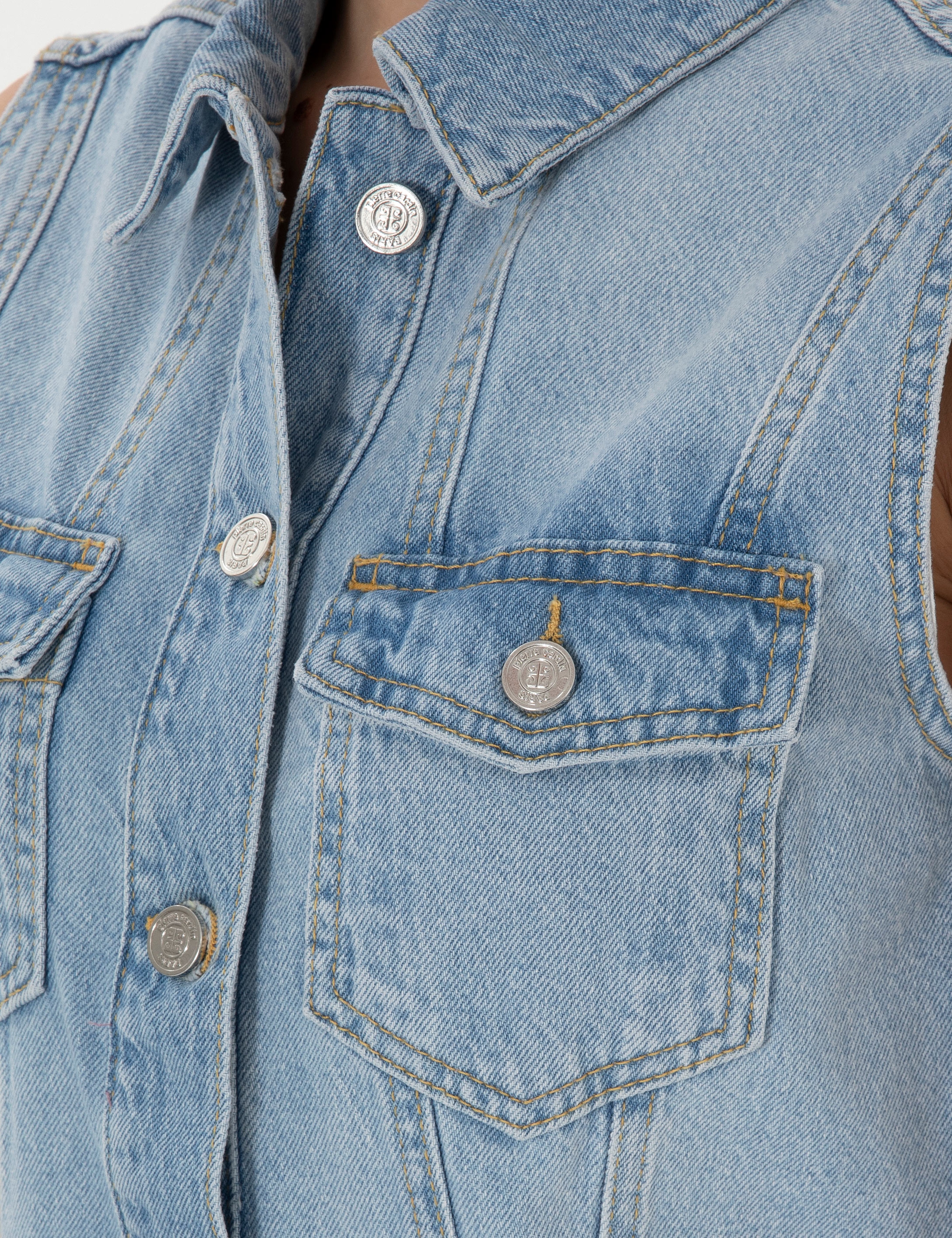 Açık Mavi Slim Fit Jean Elbise - Image 6