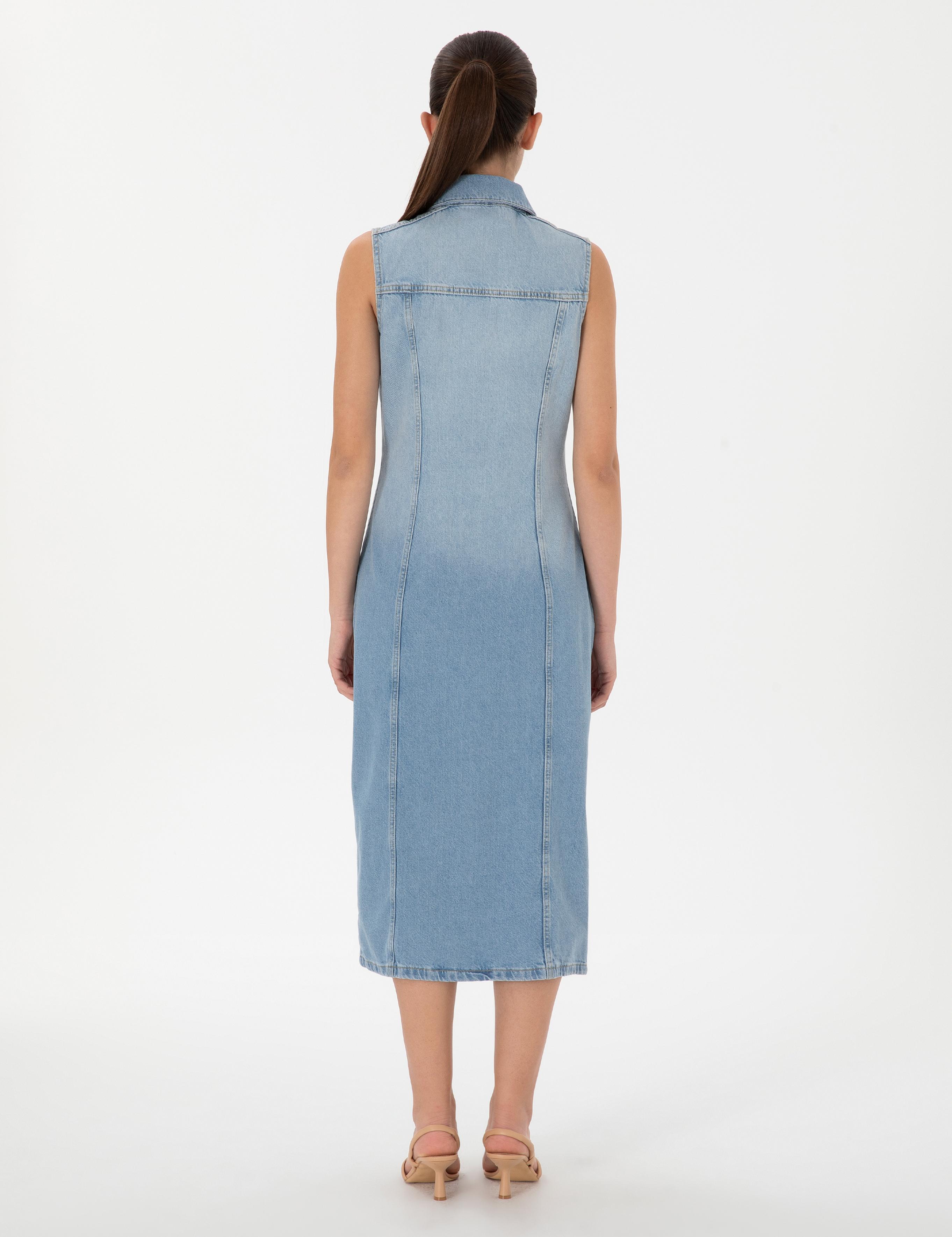 Açık Mavi Slim Fit Jean Elbise