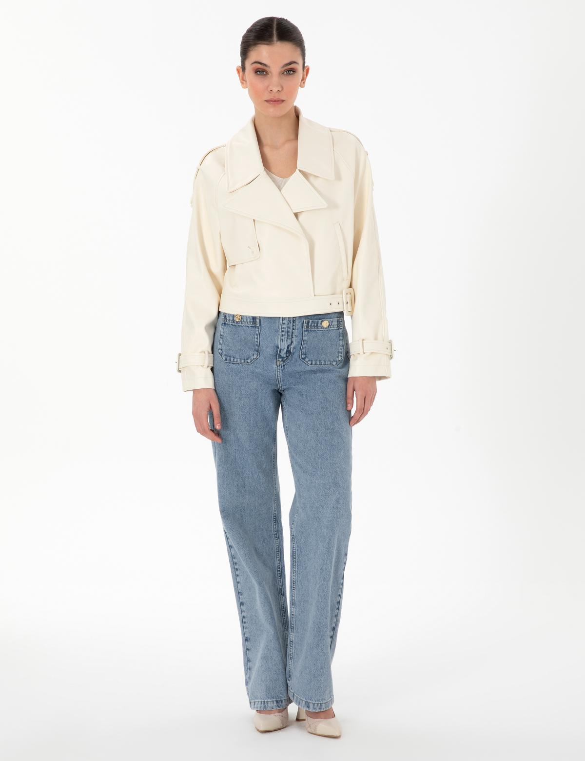 Ekru Crop Top Mont - 50306840005