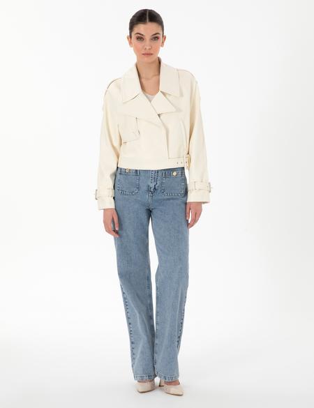 Ekru Crop Top Mont - 50306840005