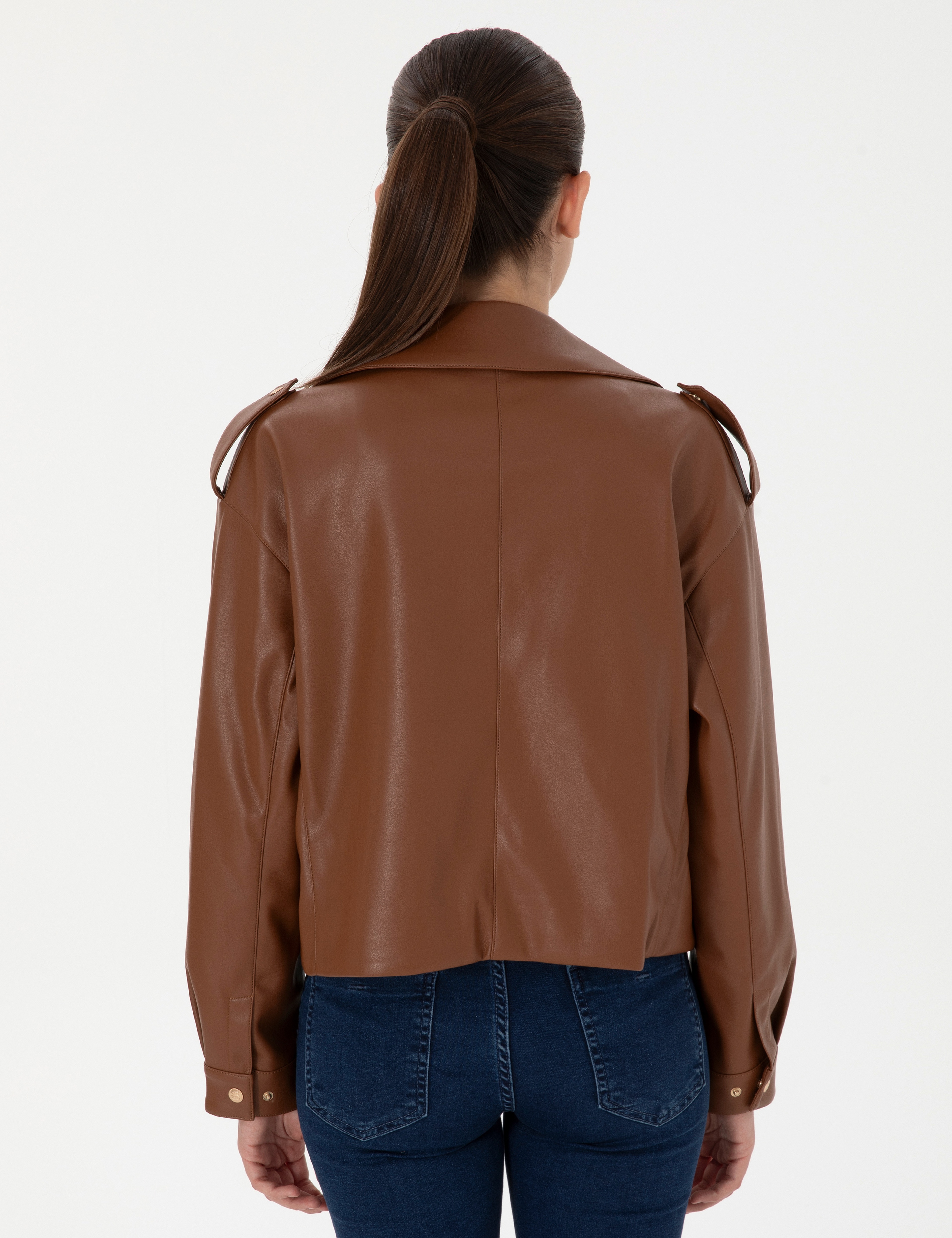 Kahverengi Crop Top Mont - Image 5