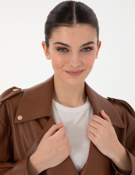 Kahverengi Crop Top Mont - 50306882002