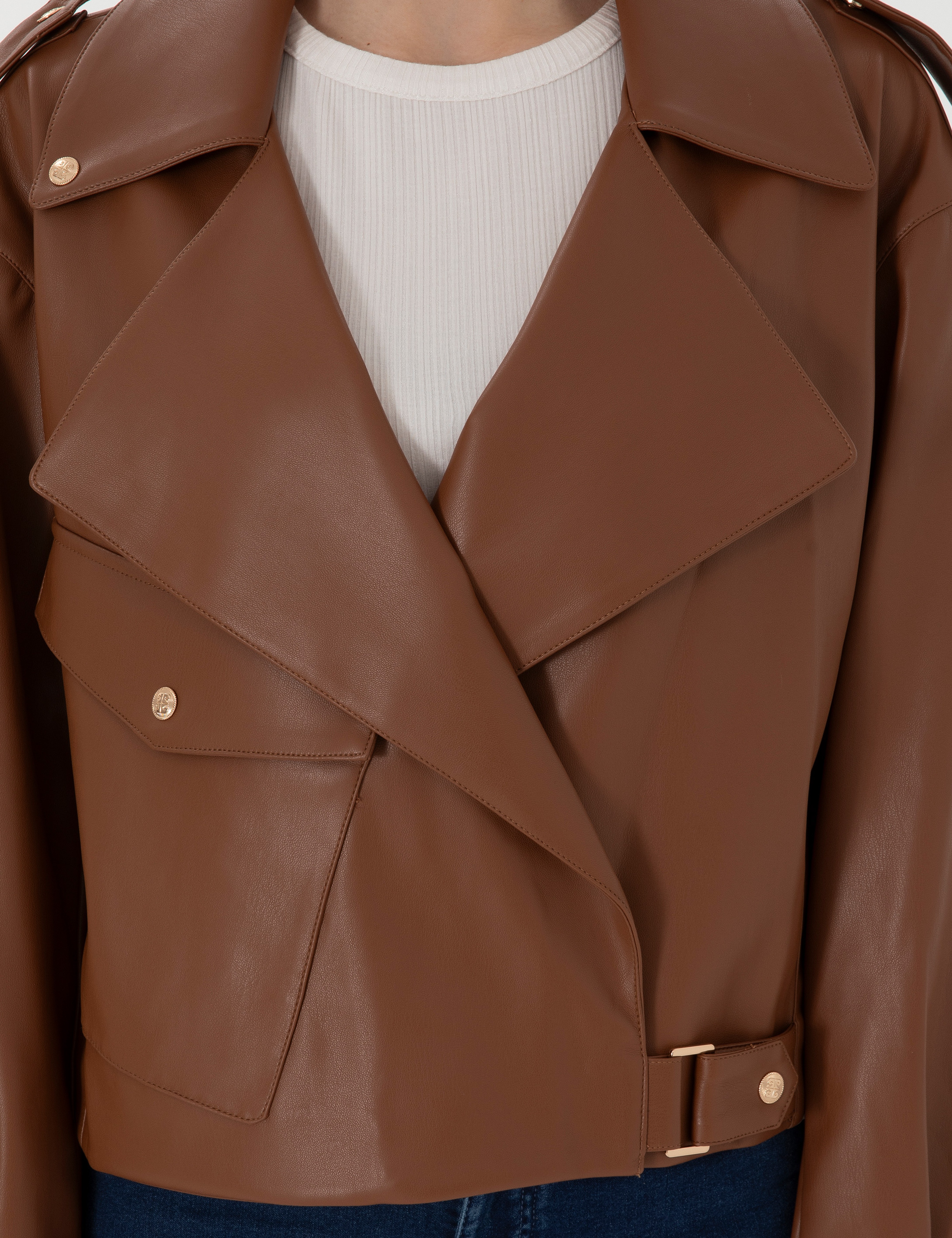 Kahverengi Crop Top Mont - Image 7