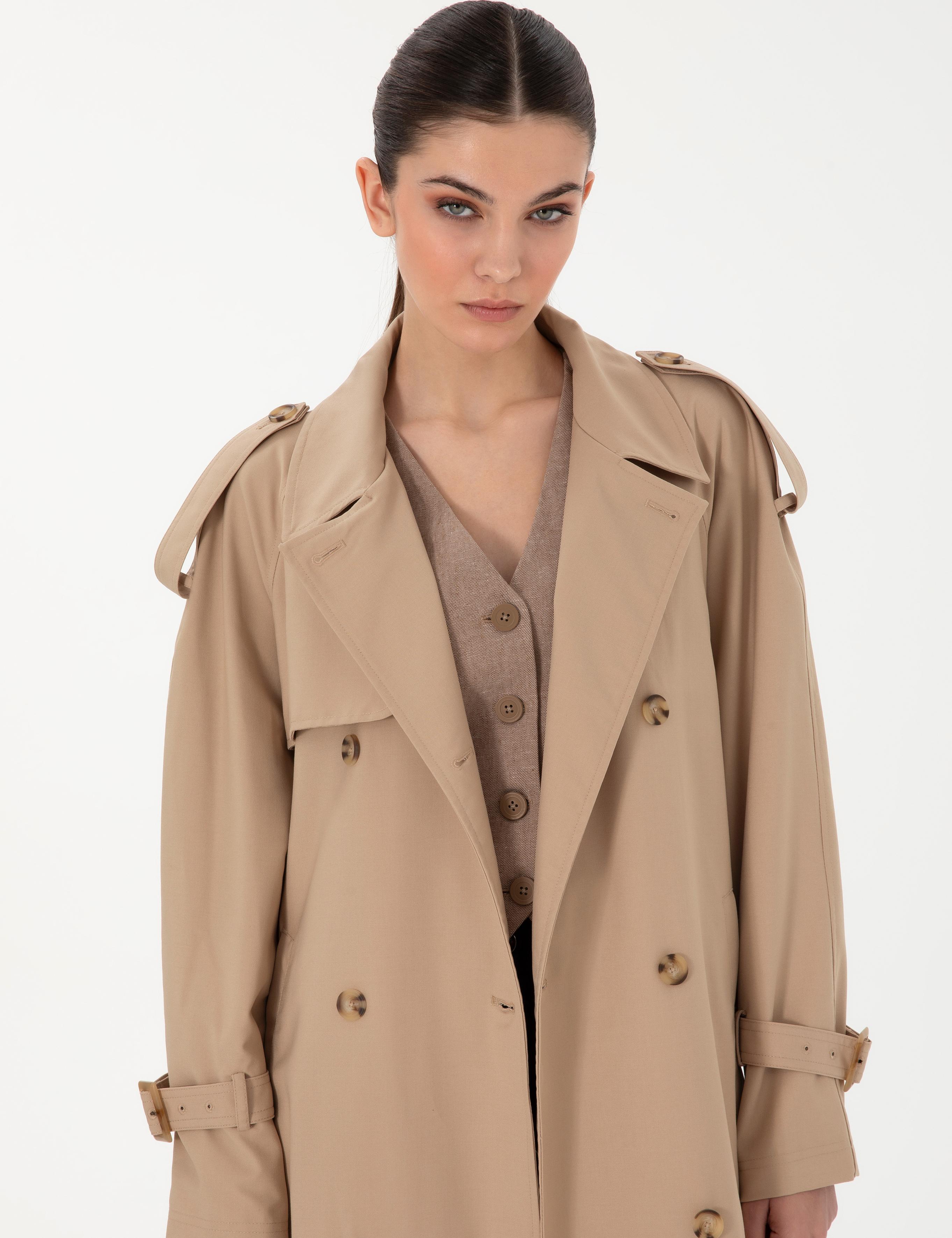 Bej Oversize Trençkot