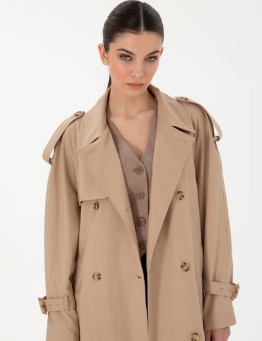 Bej Oversize Trençkot