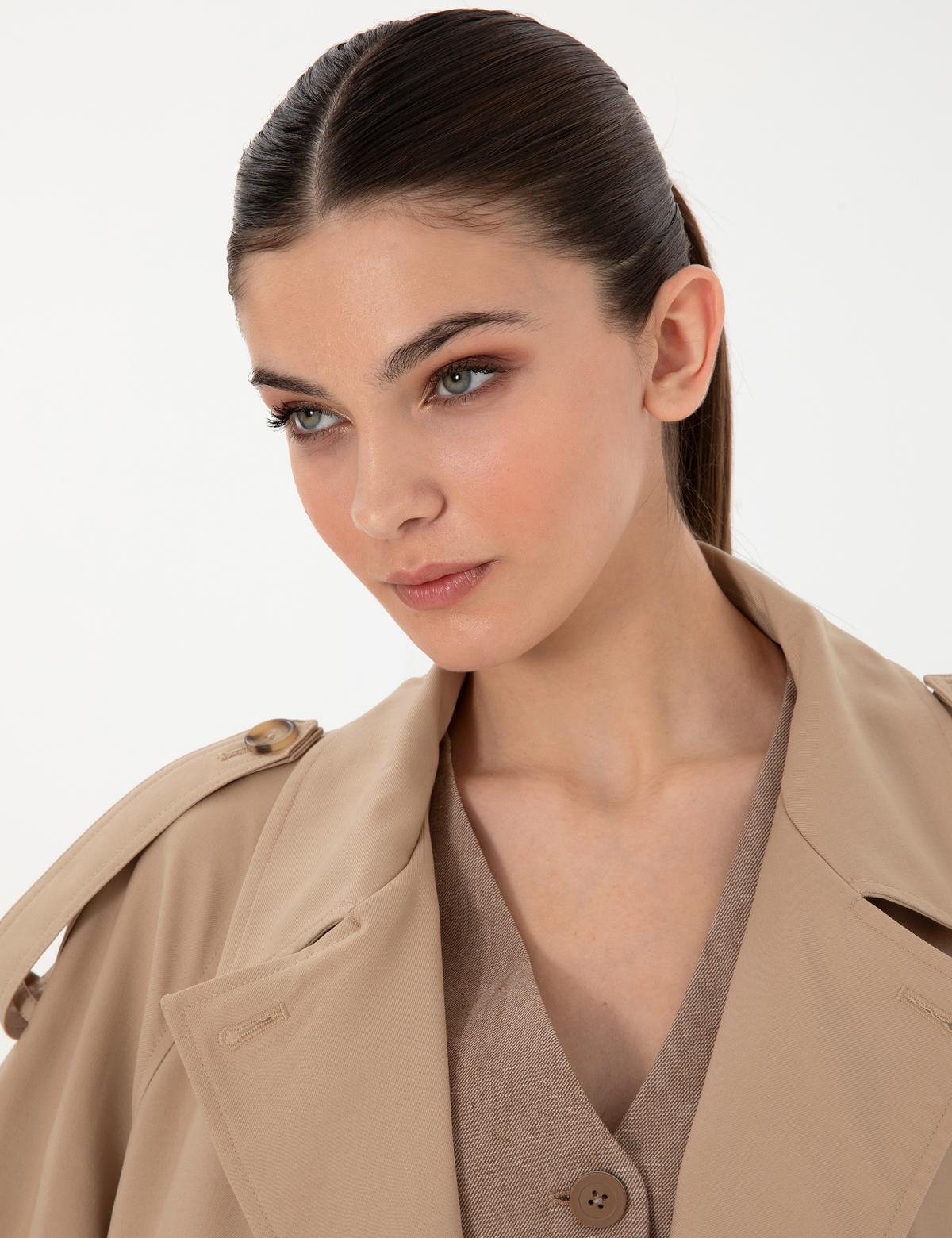 Bej Oversize Trençkot - 50300859001