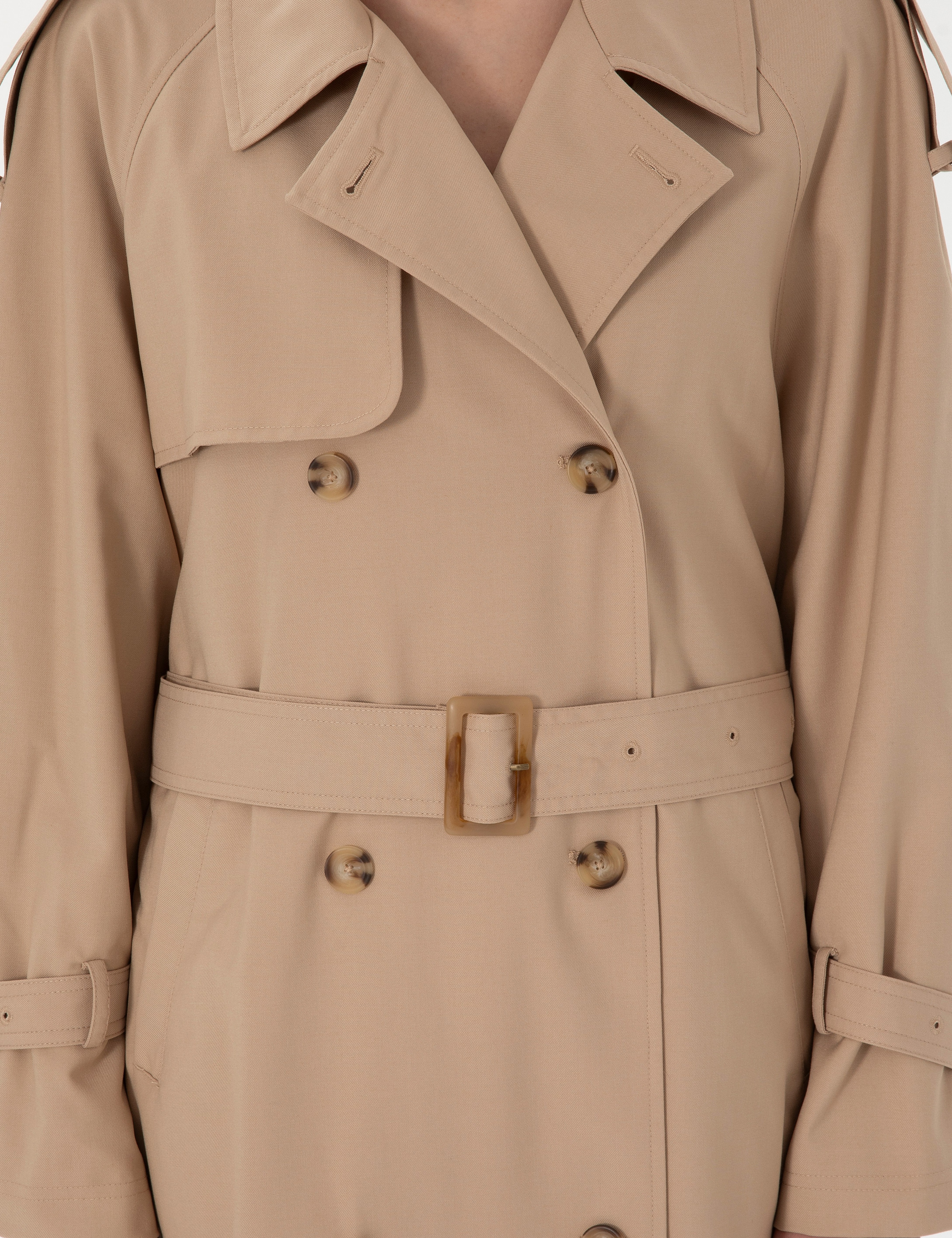 Bej Oversize Trençkot - Image 7