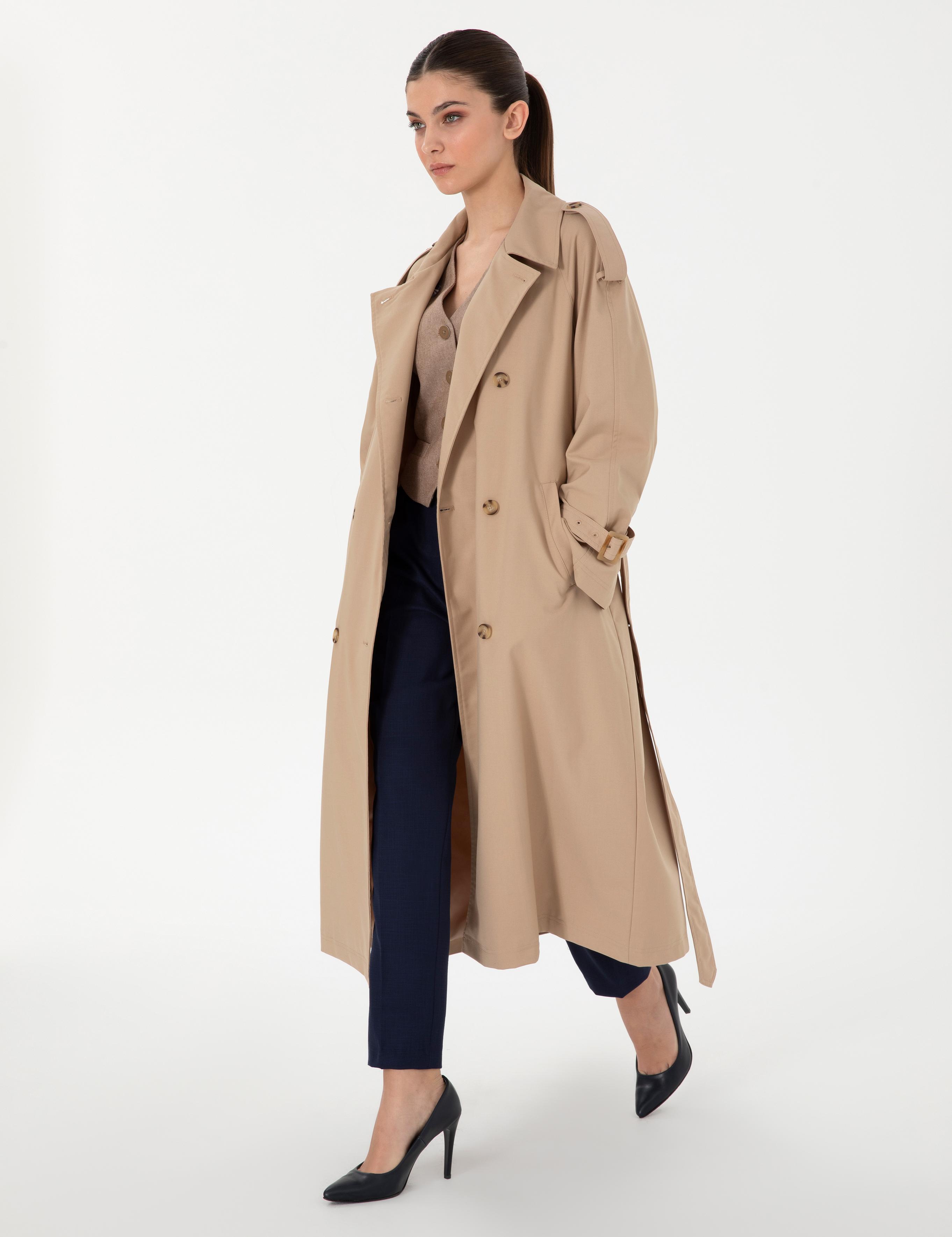 Bej Oversize Trençkot