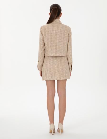 Bej A Kesim Dokuma Etek - 50300037004