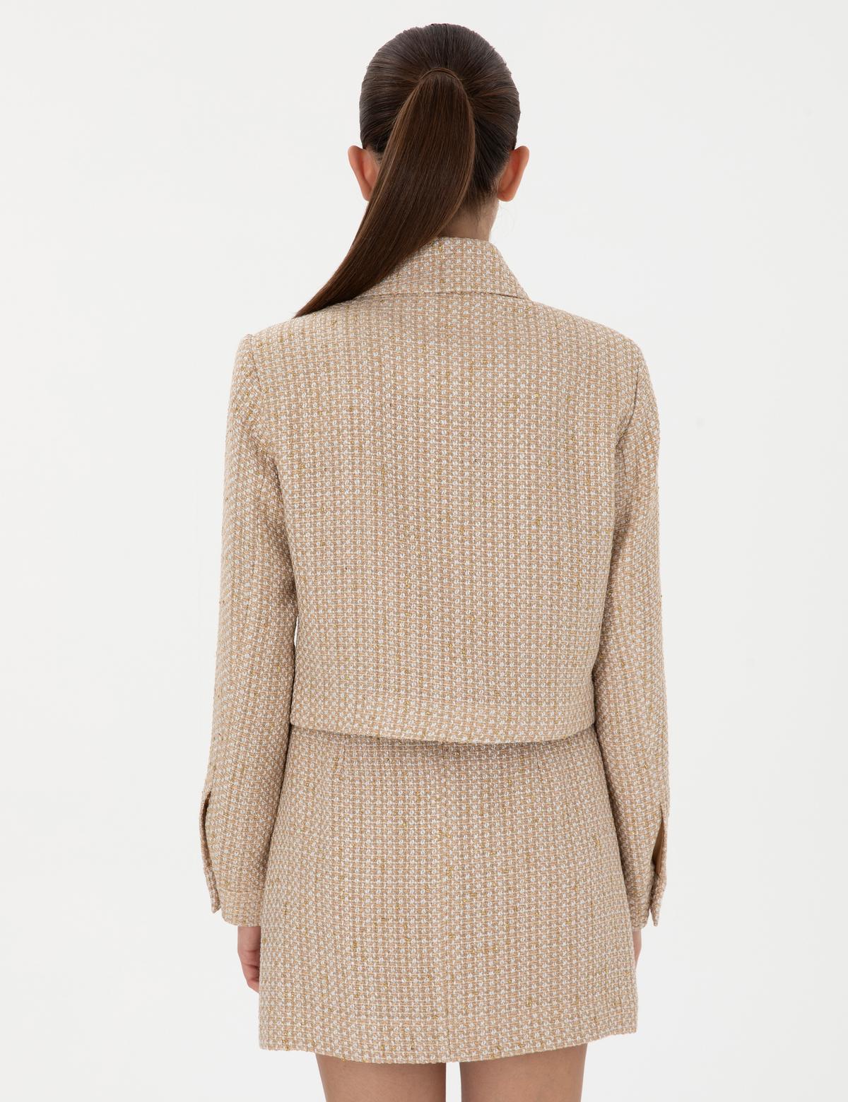 Bej Crop Top Ceket - 50300056003