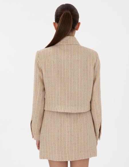 Bej Crop Top Ceket - 50300056003