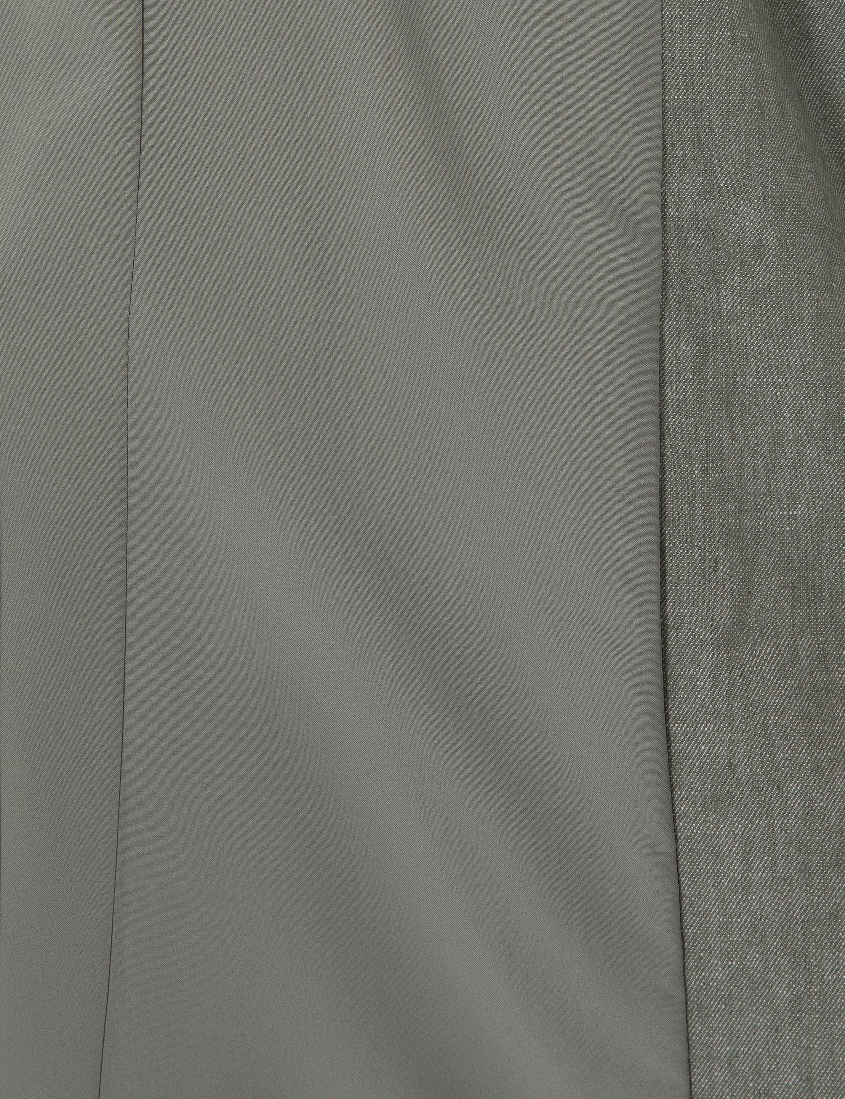 Haki Slim Fit Keten Karışımlı Ceket