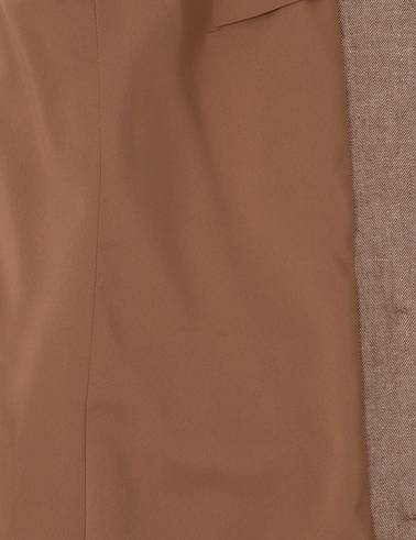 Camel Slim Fit Keten Karışımlı Ceket