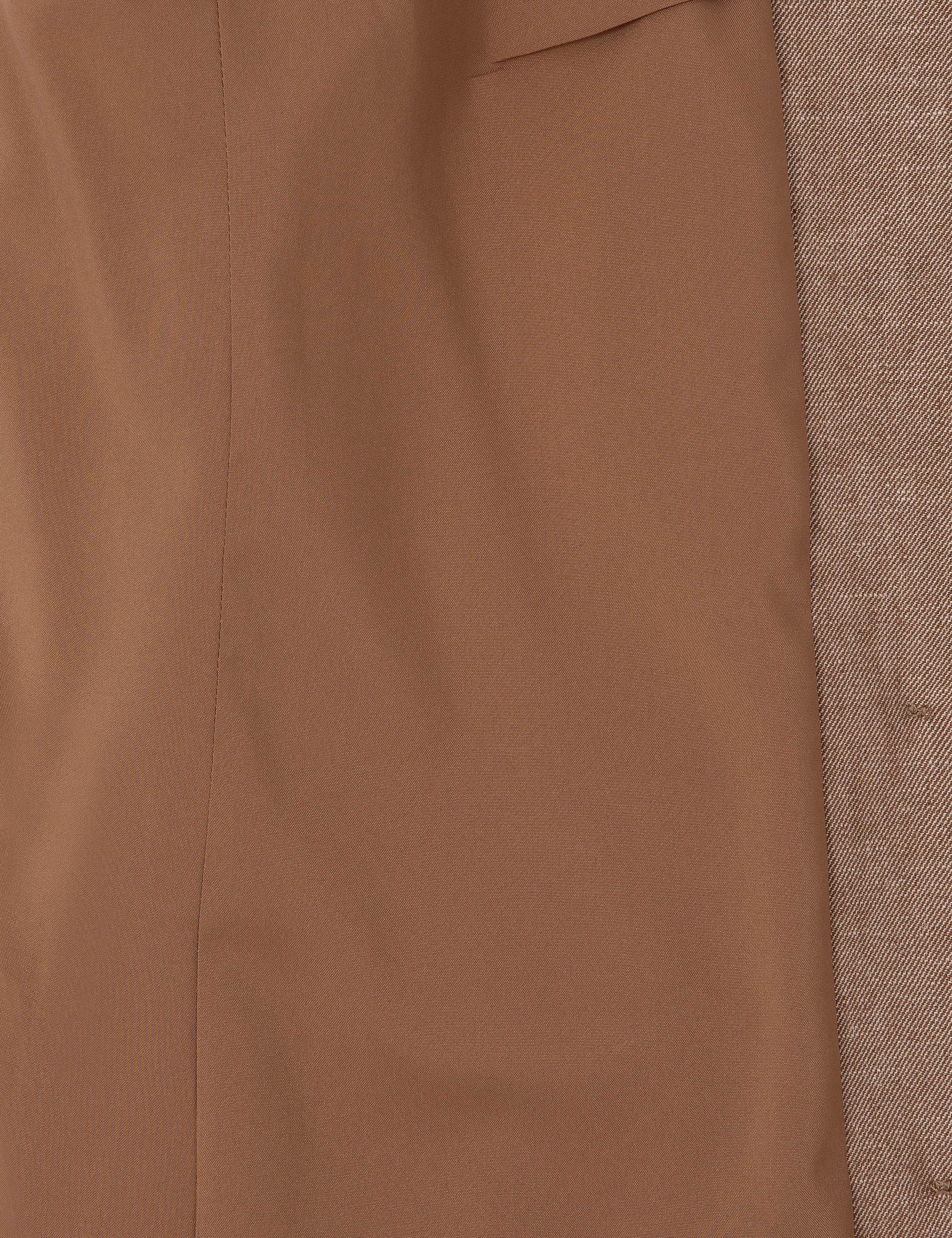 Camel Slim Fit Keten Karışımlı Ceket