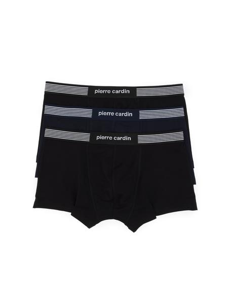 Siyah - Lacivert Pamuk Modal Karışımlı 3'lü Boxer - 50315165001